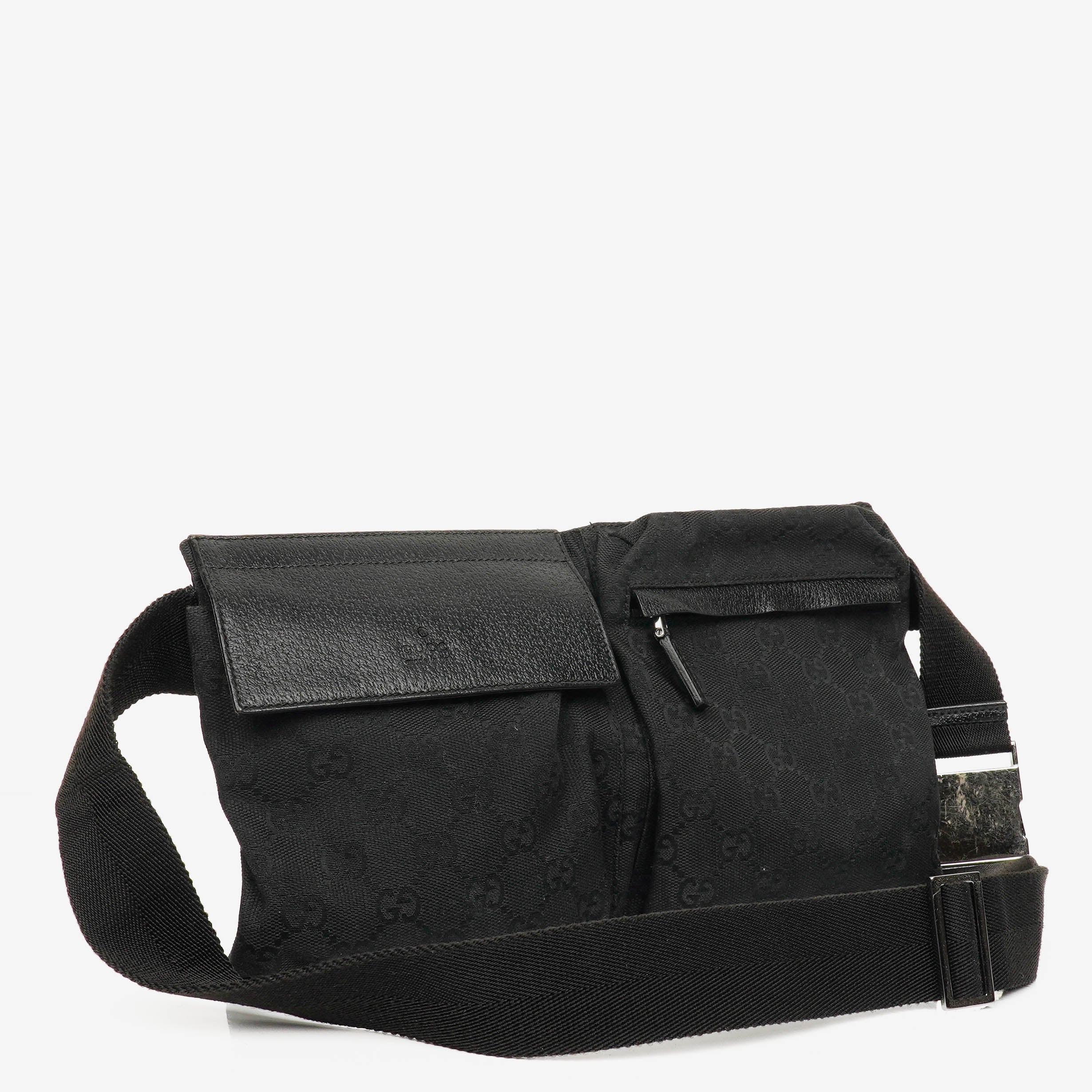 Gucci GG Black Monogram Canvas Belt Bag