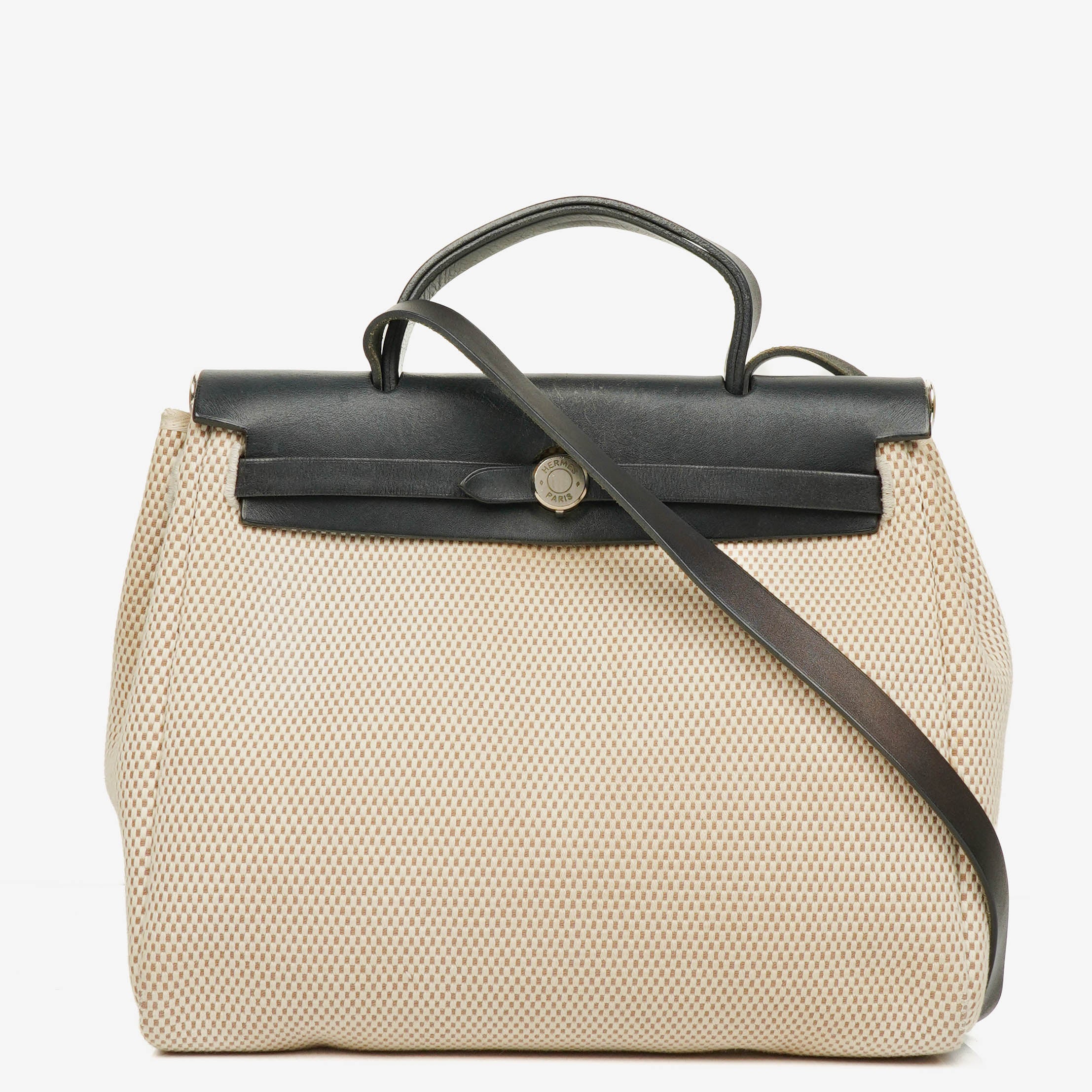Hermes Herbag Natural/Black PM Vache Hunter Criss Viking 2 In 1 Bag
