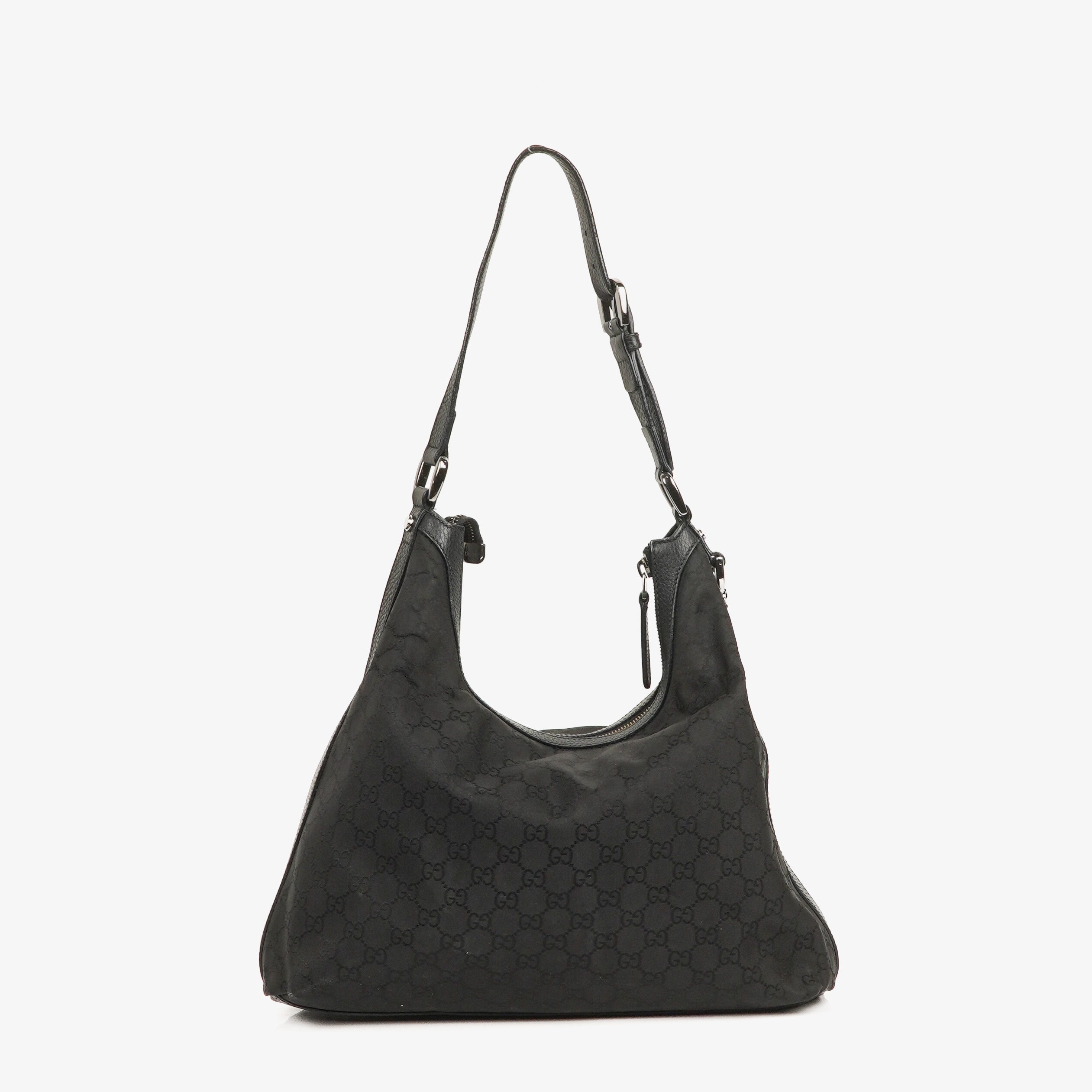 Gucci GG Canvas Charm Black Hobo Bag