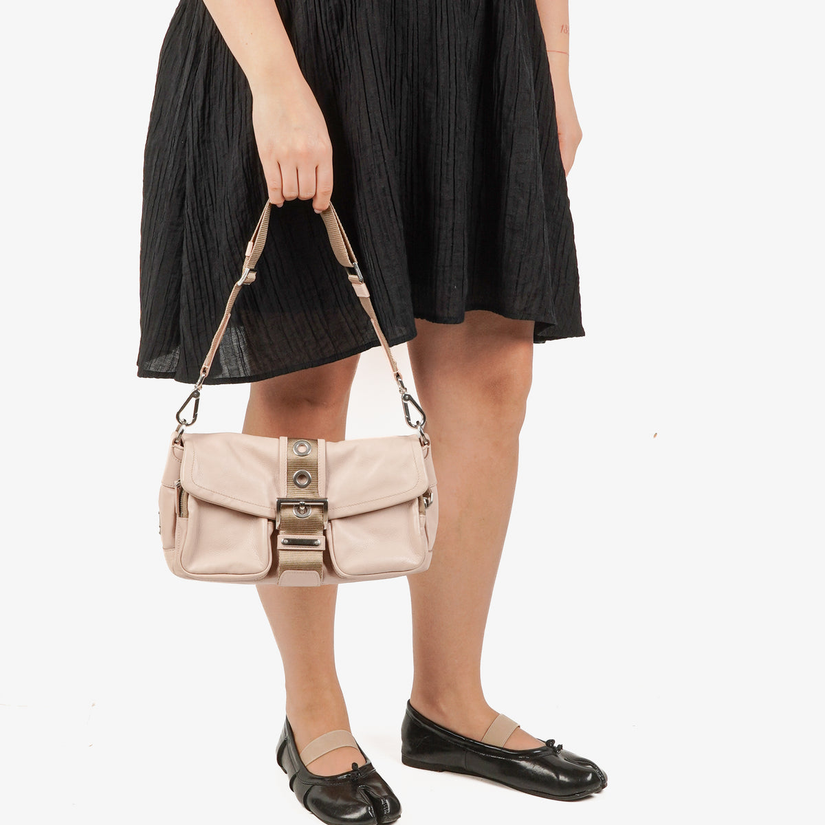 Prada Callf Pocket Cipria Shoulder Bag