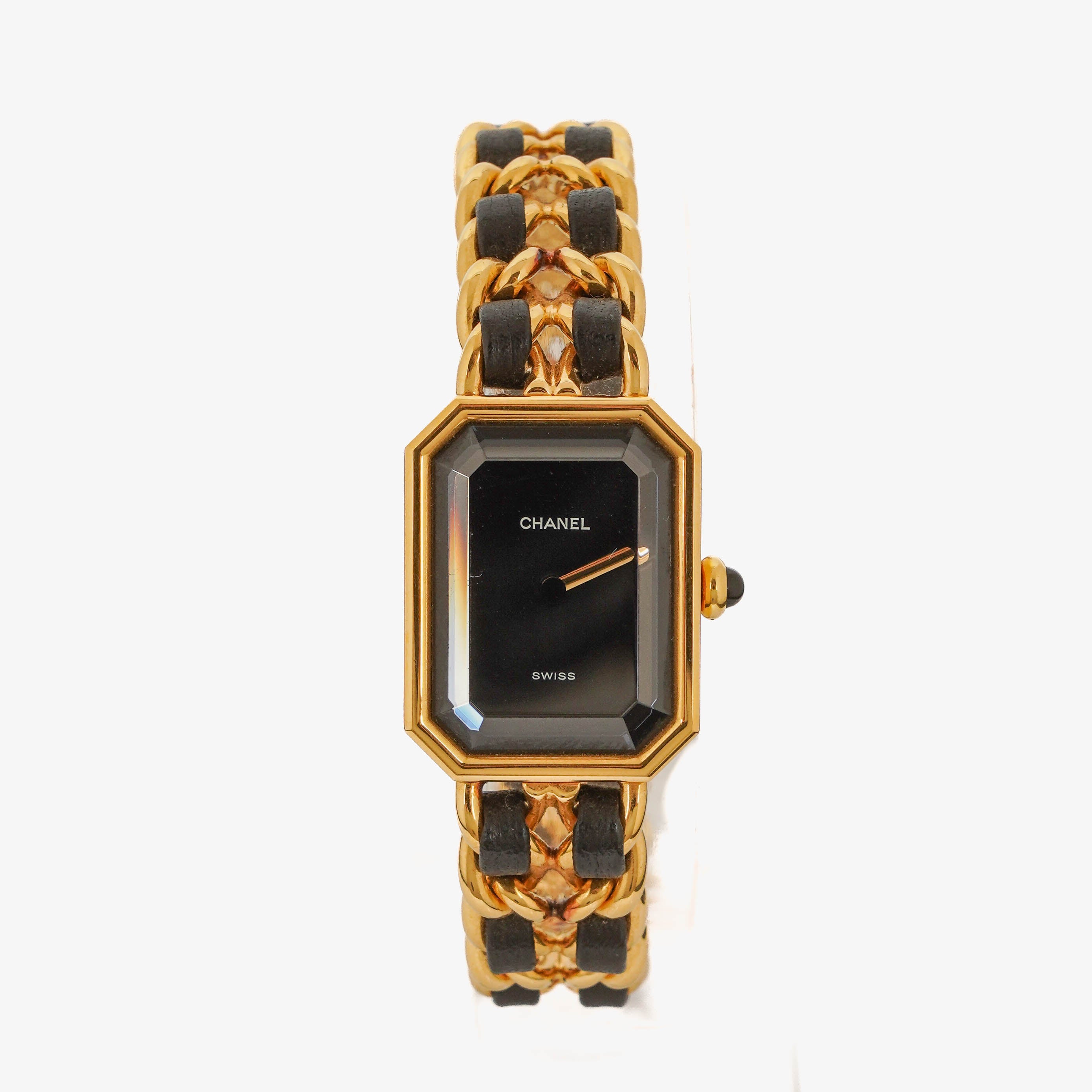 Chanel Stainless Steel Lambskin 20mm Chain Premiere Quartz Watch Gold L