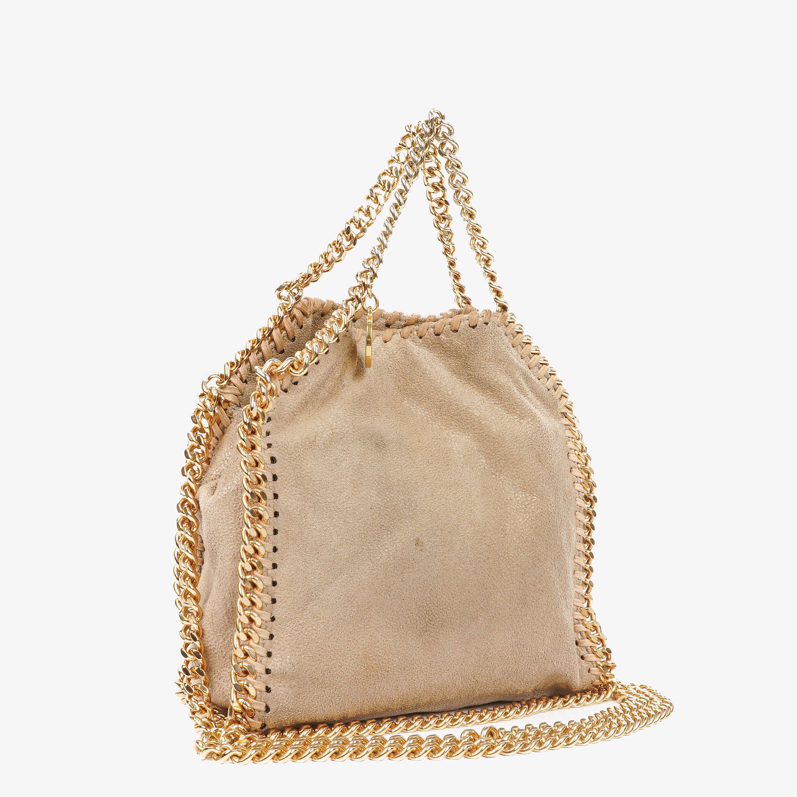 Stella McCartney Falabella Mini Tote Butter Cream Vegan Shaggy Deer Fold Over Bag
