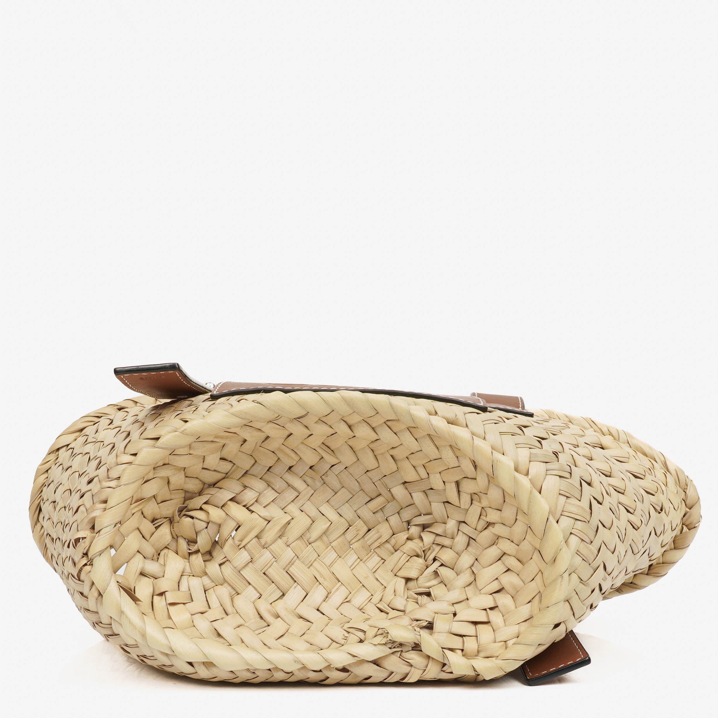 Loewe Neutral/Brown Small Raffia Basket Bag