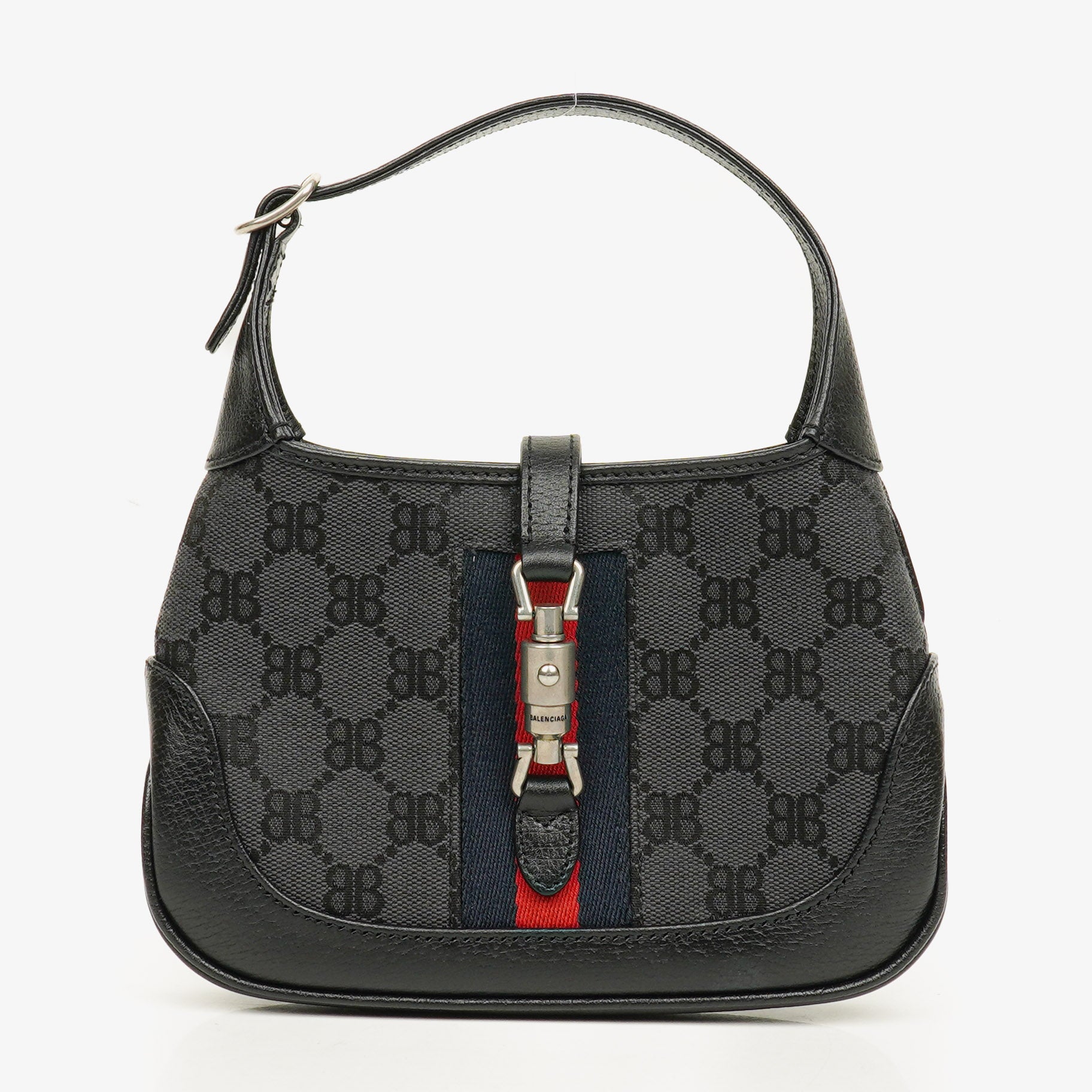Balenciaga x Gucci Black/Grey Canvas/Leather The Hacker Project 1961 Mini Jackie Bag