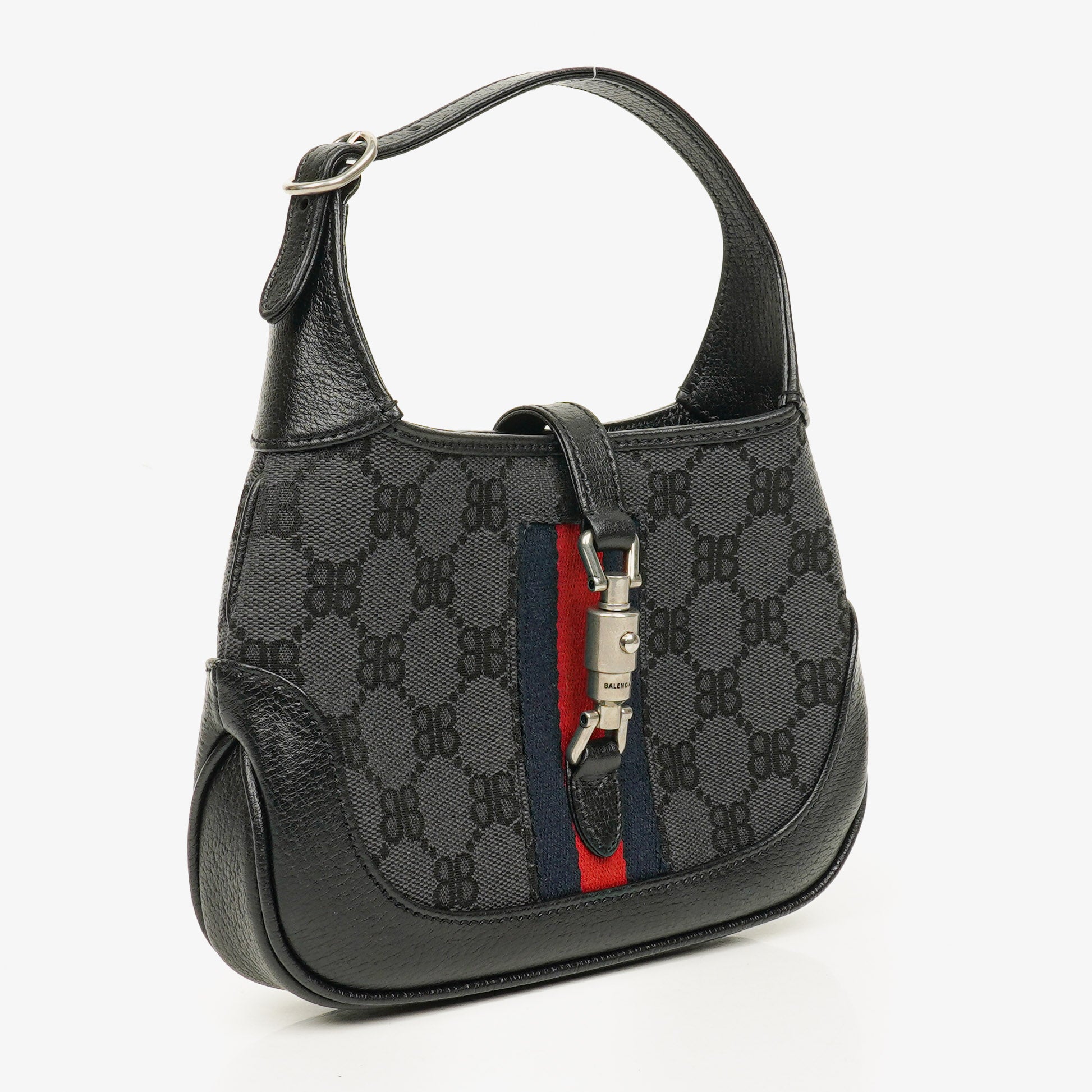 Balenciaga x Gucci Black/Grey Canvas/Leather The Hacker Project 1961 Mini Jackie Bag