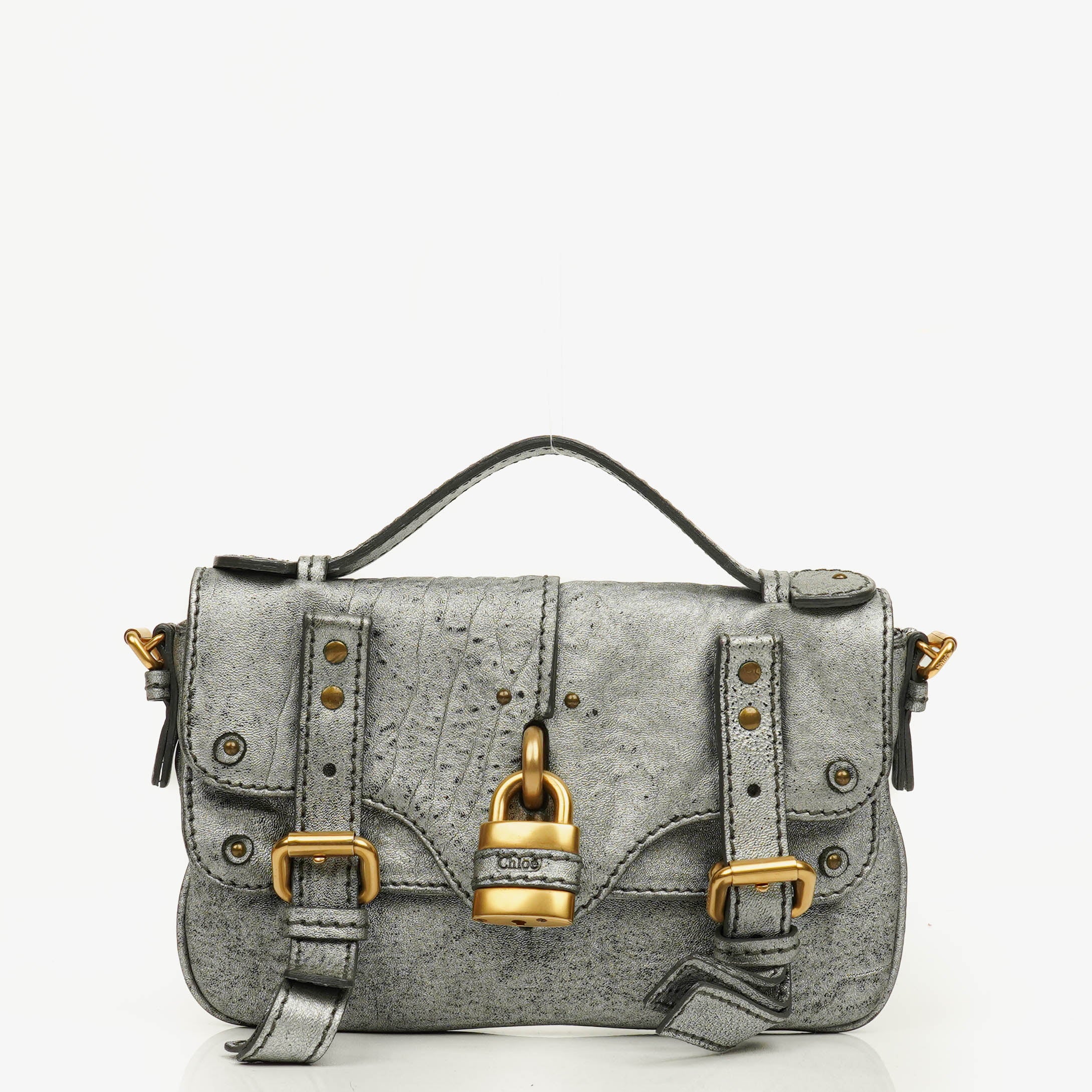 Chloe Metallic Mini Paddington Satchel Bag