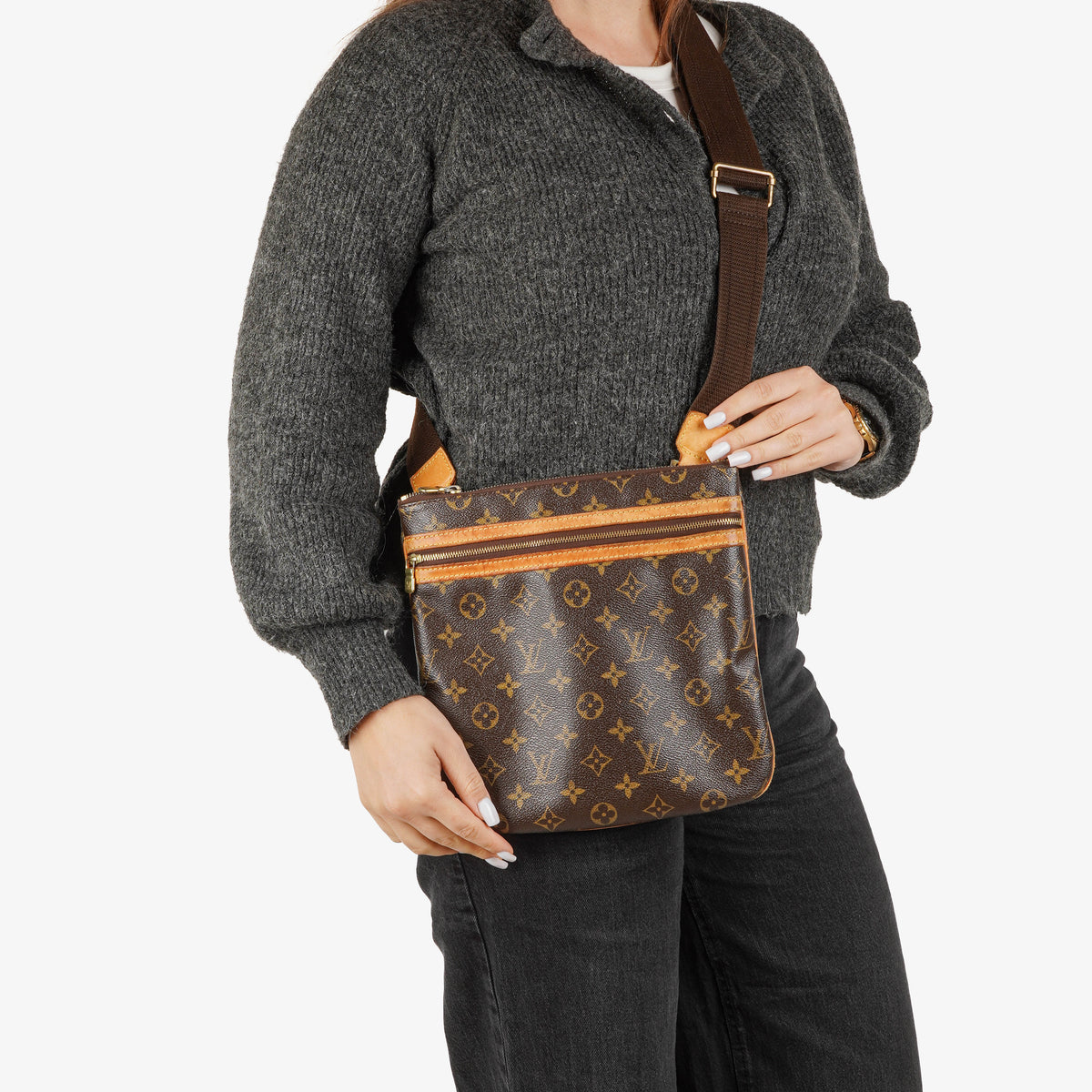 Louis Vuitton Bosphore Pochette Monogram Canvas Shoulder Bag