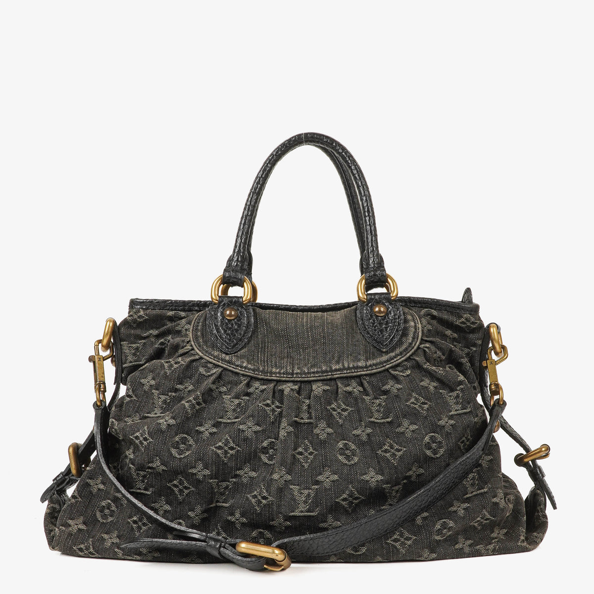 Louis Vuitton Neo Cabby MM Monogram Black Denim Bag