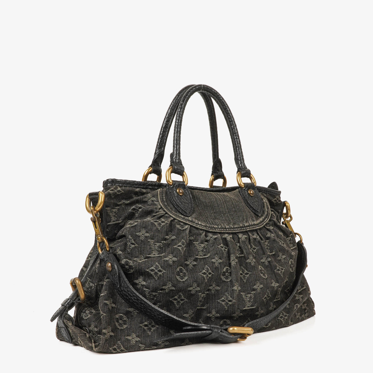 Louis Vuitton Neo Cabby MM Monogram Black Denim Bag