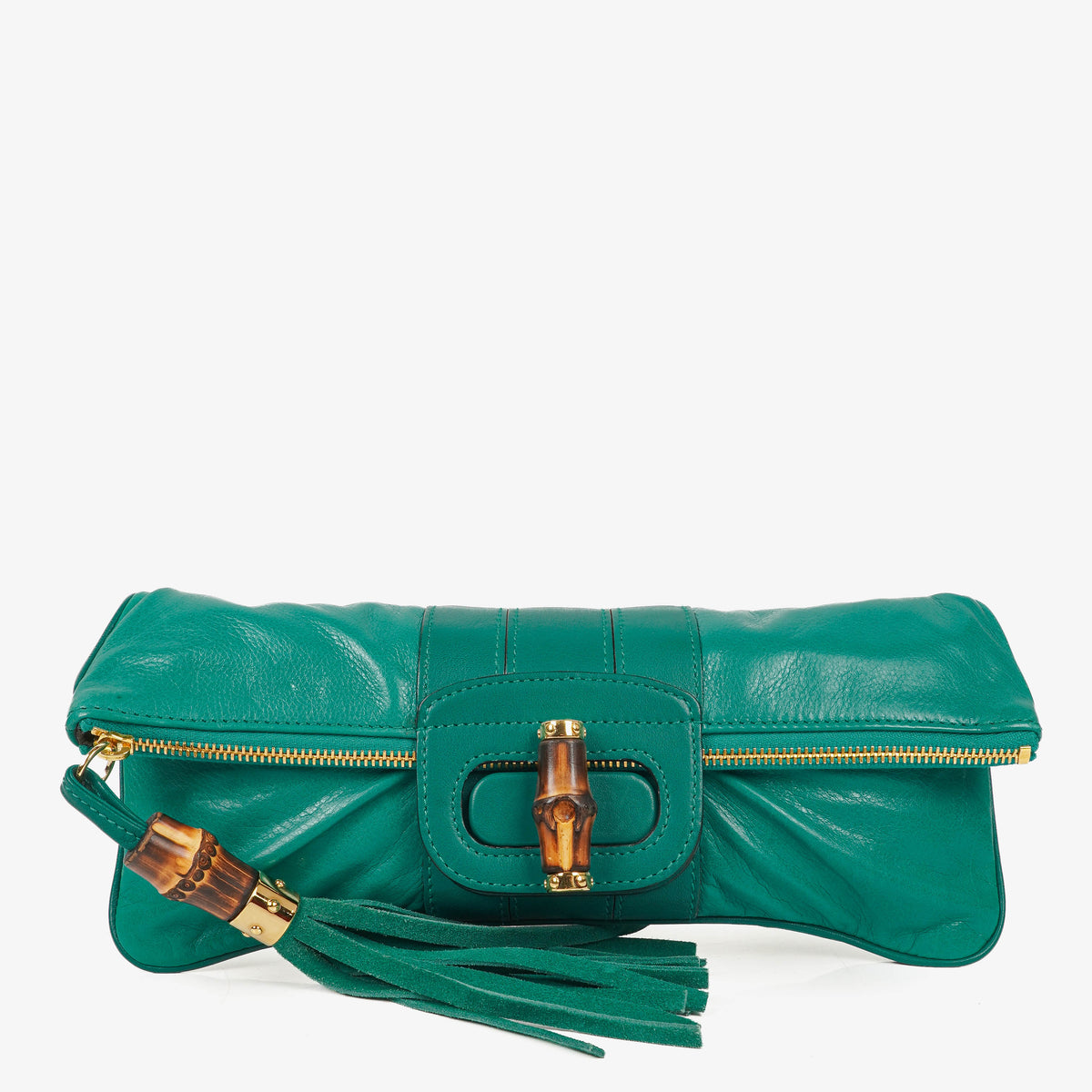 Gucci Lucy Bamboo Calfskin Folded Clutch