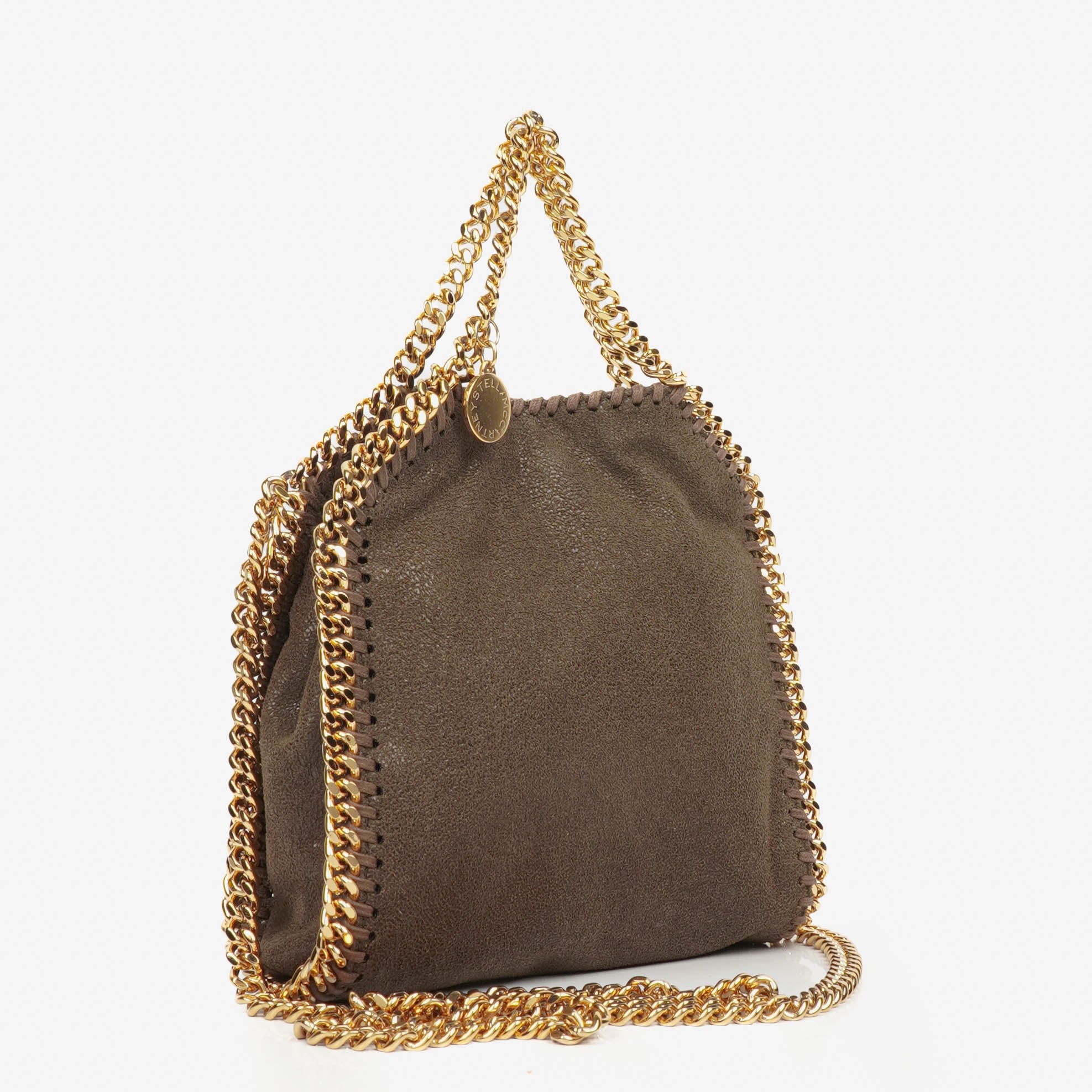 Stella McCartney Falabella Tiny Tote Brown Vegan Shaggy Deer Bag