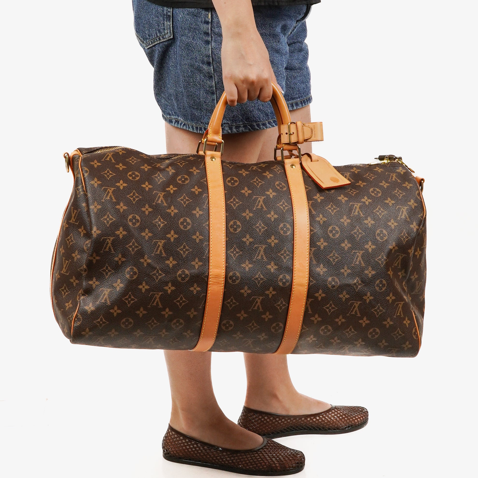 Louis Vuitton Keepall 55 Bandoulière Monogram Canvas Travel Bag