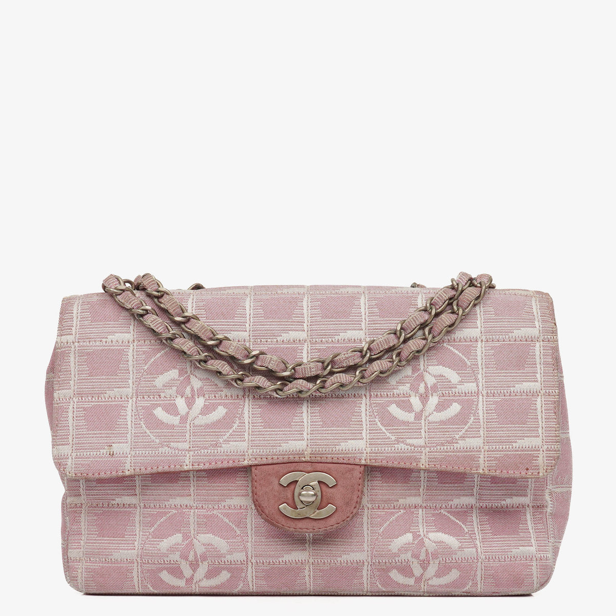 Chanel Pink East West Travel Line Chocolate Bar Flap Bag