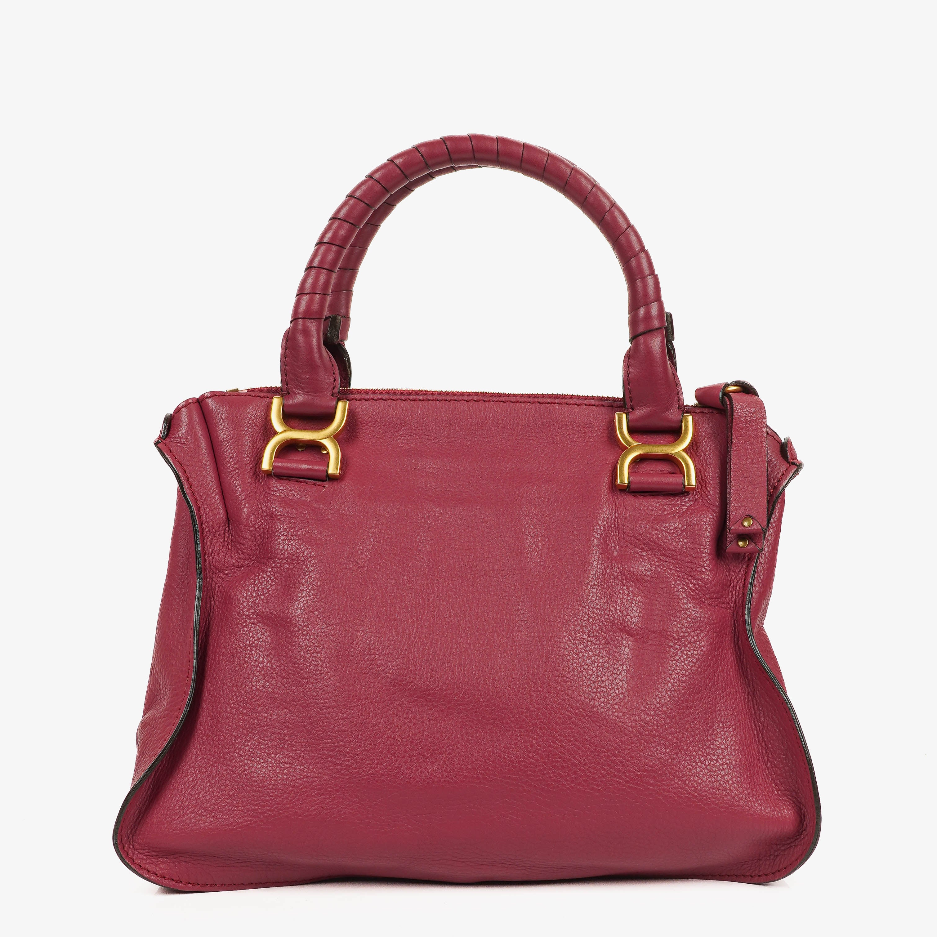 Chloe Marcie Medium Burgundy Leather Satchel