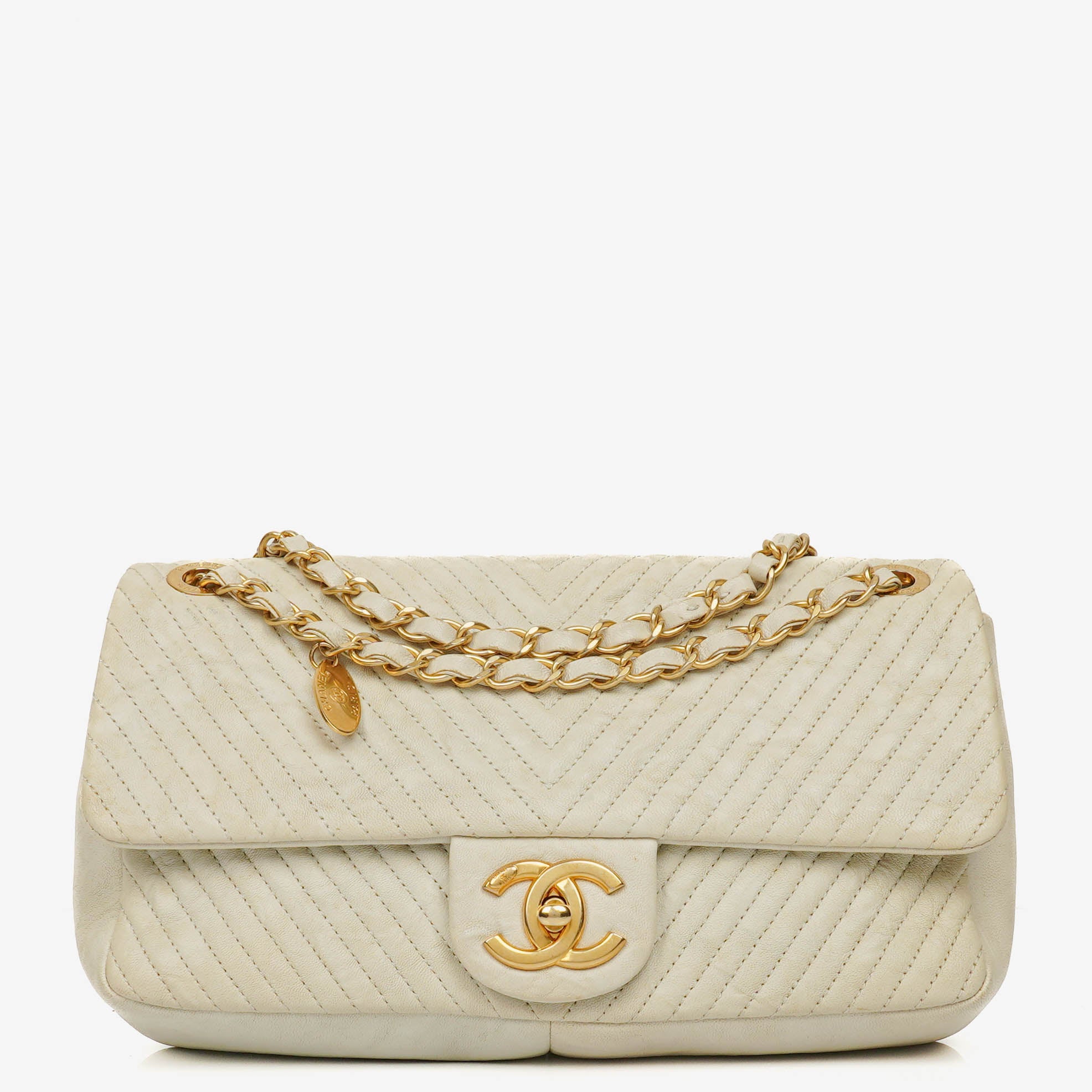 Chanel Chevron Leather Small Classic Flap Bag