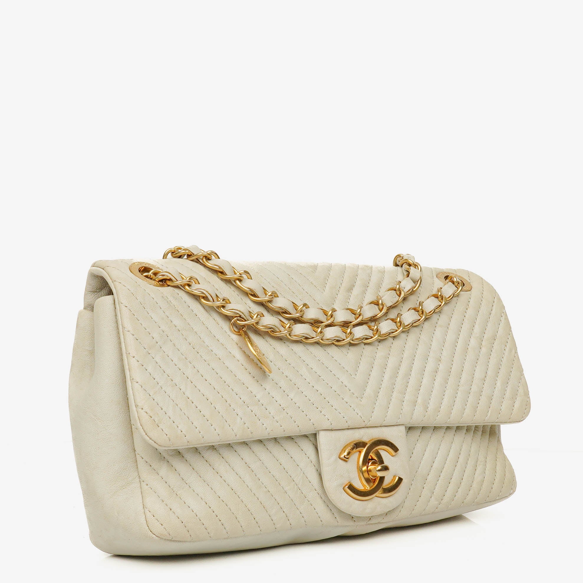 Chanel Chevron Leather Small Classic Flap Bag