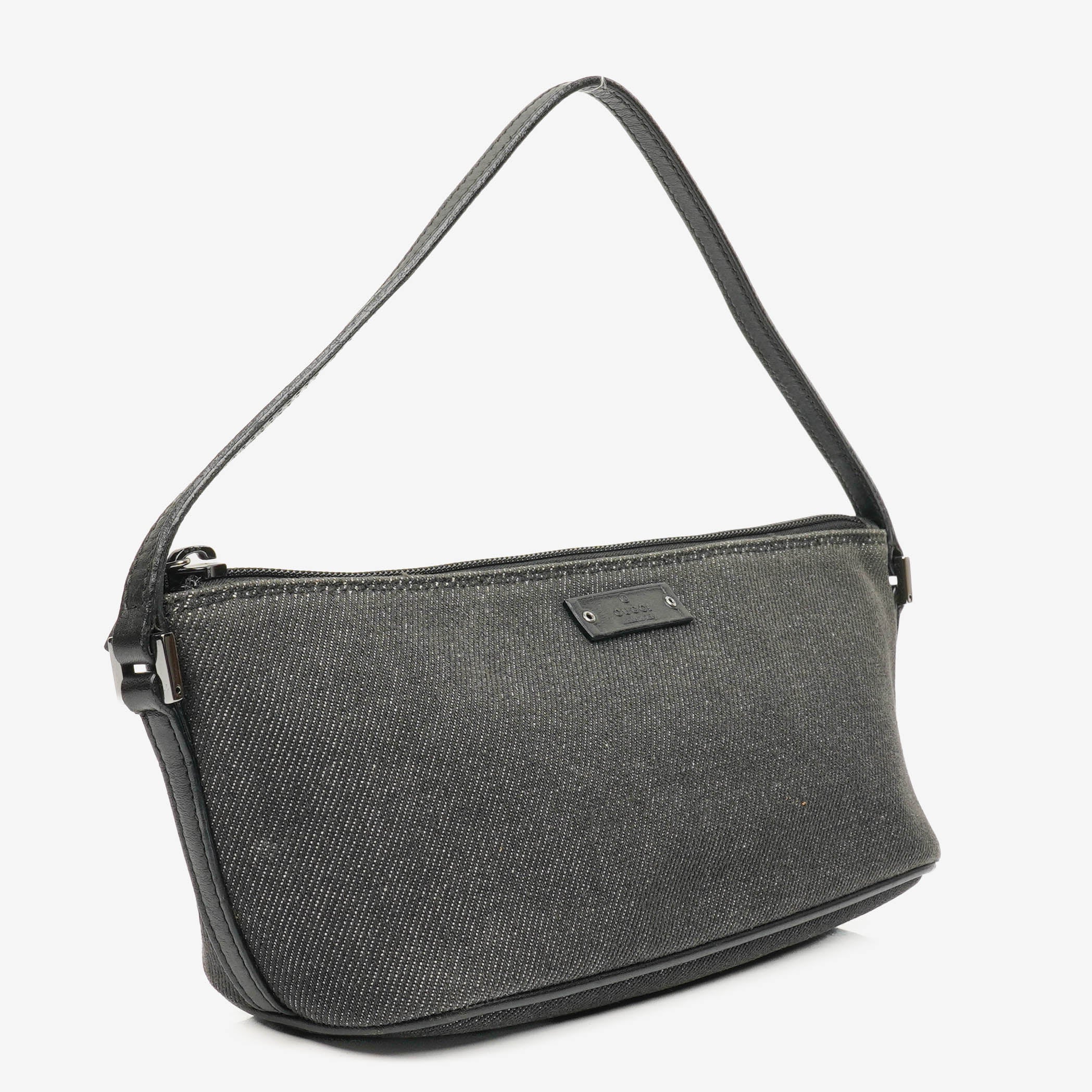 Gucci Black/Grey Baguette Pochette Boat Bag