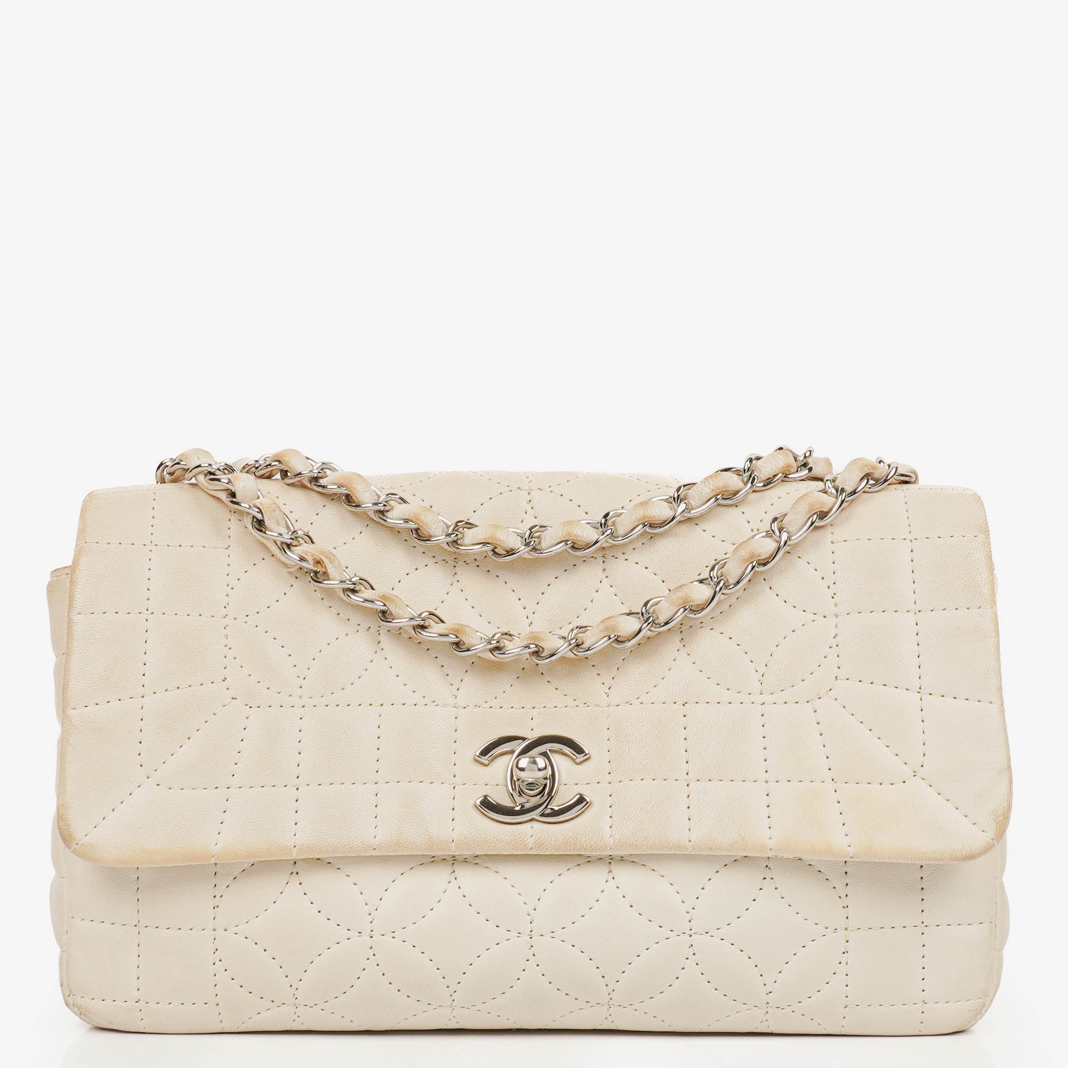 Chanel Neutral Lady Graphic Quilted Leather Flap Bag