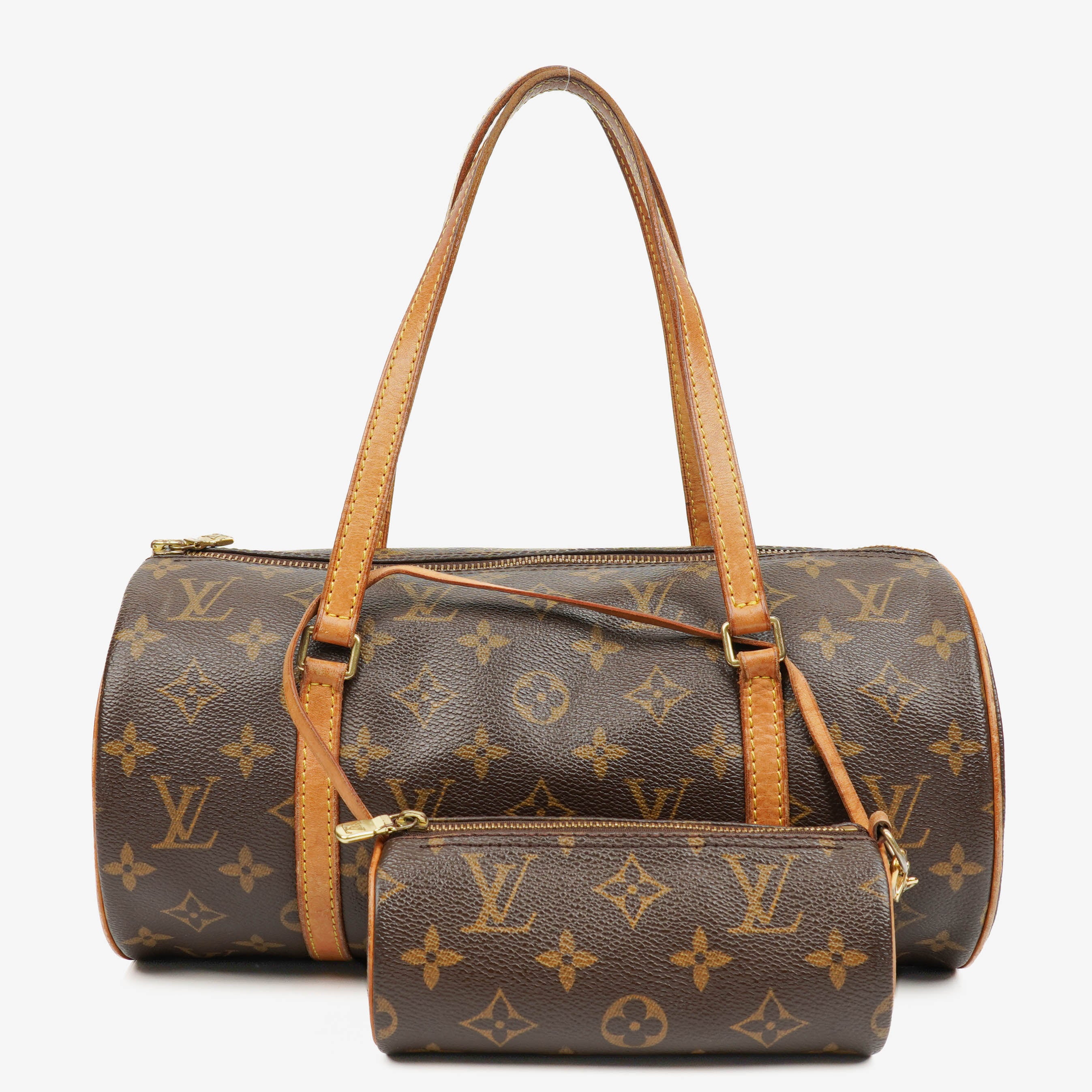 Louis Vuitton Papillon 30 Vintage Monogram Canvas Handbag With Mini Papillon Pochette