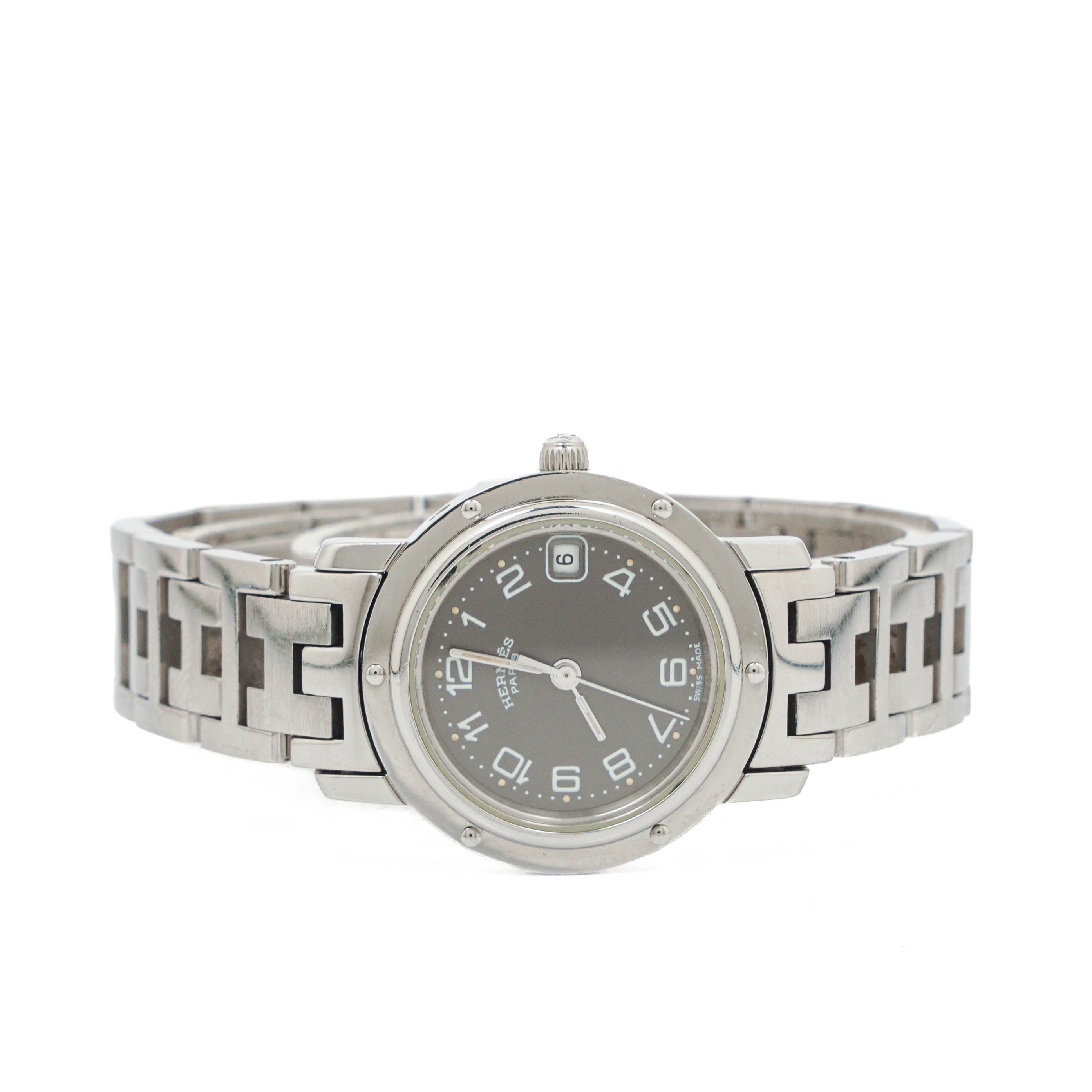 Hermes Clipper Quartz Watch Stainless Steel