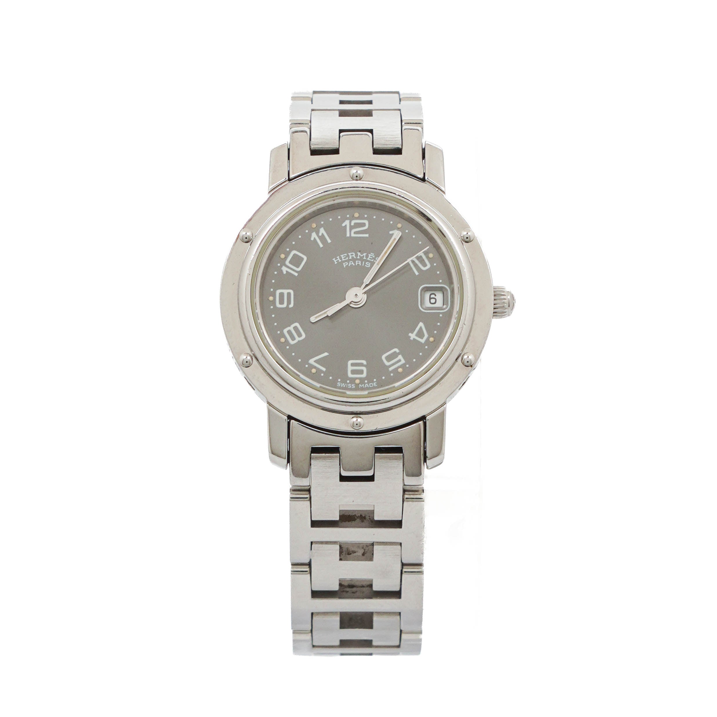 Hermes Clipper Quartz Watch Stainless Steel