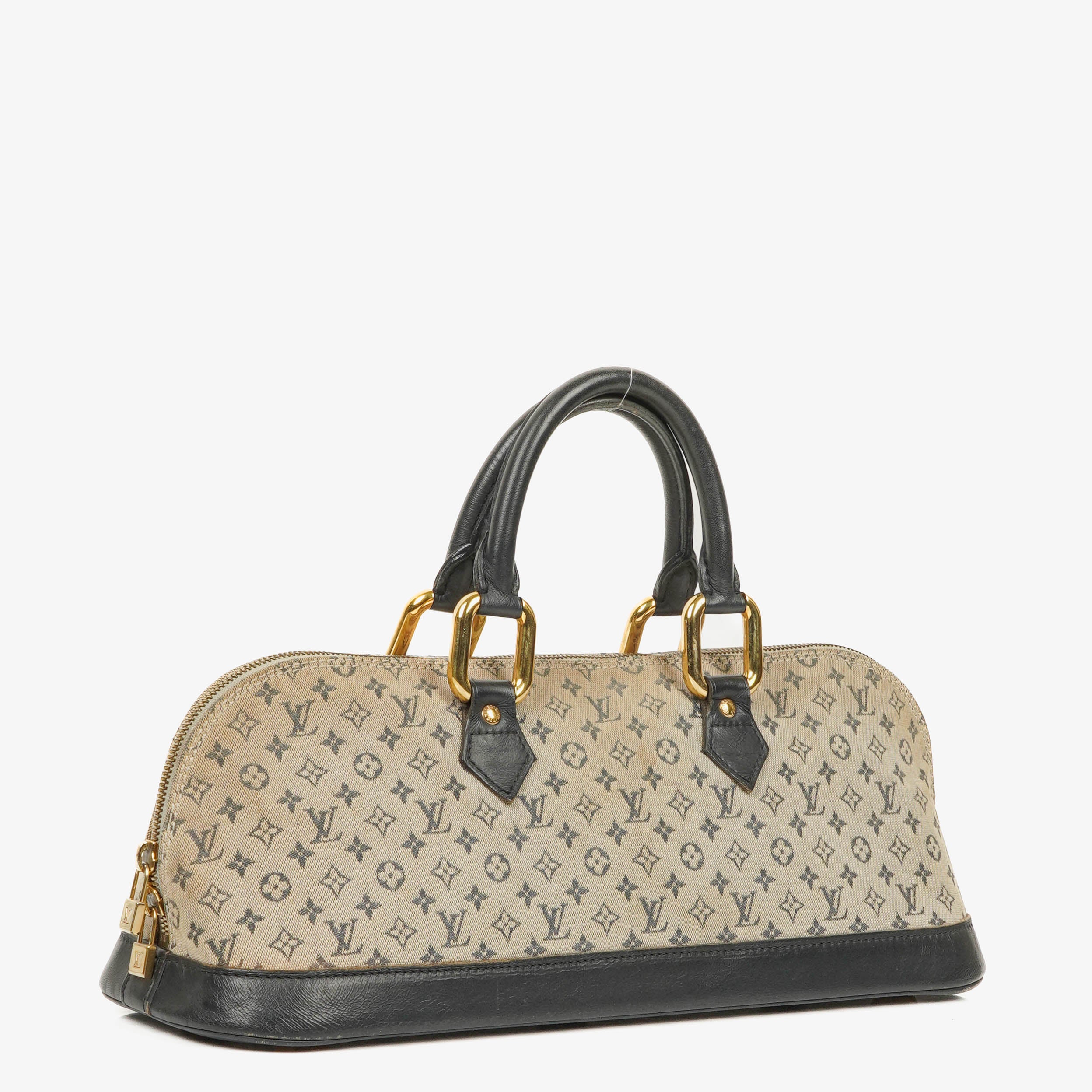 Sac à main Louis Vuitton Mini Alma Long en Monogram bleu