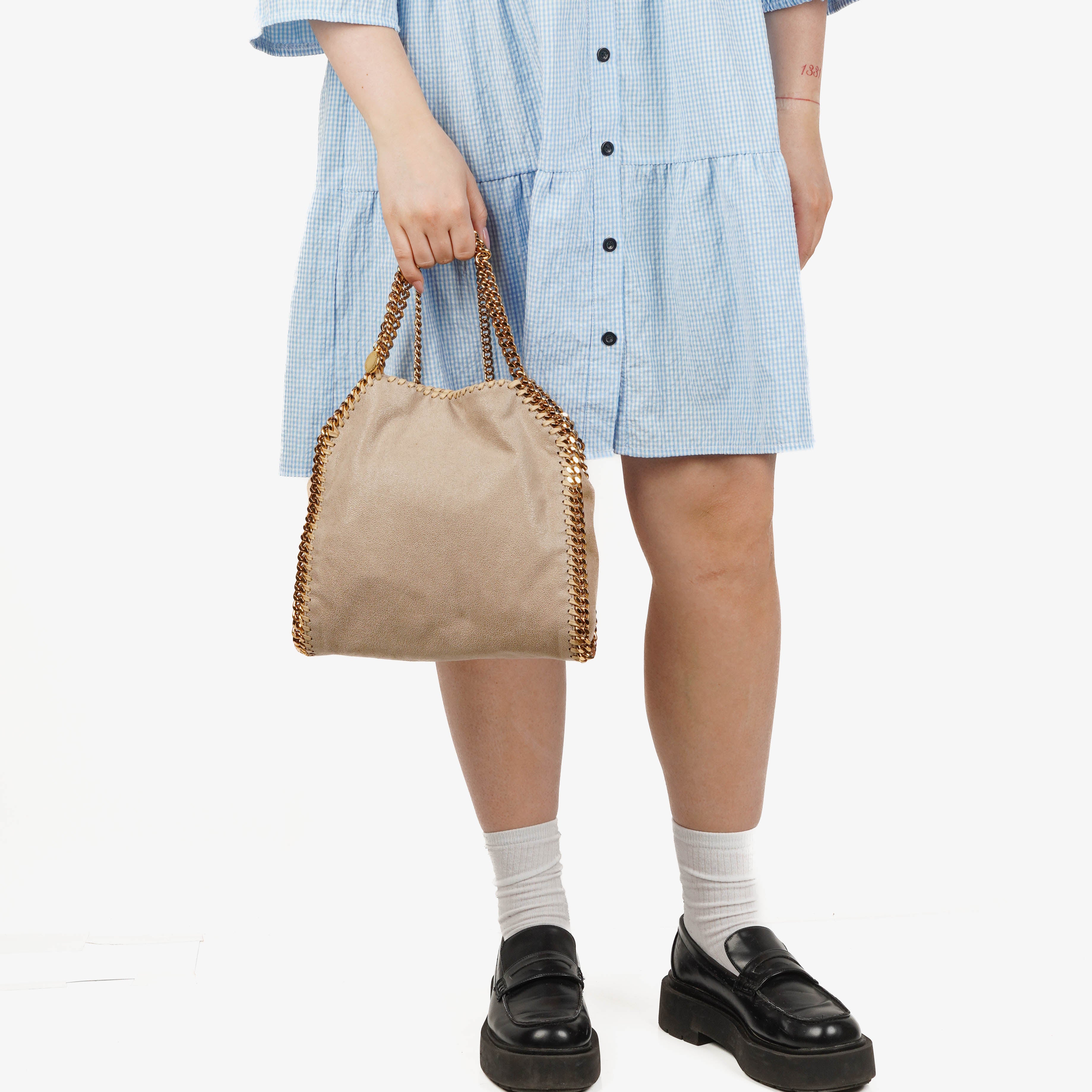 Stella McCartney Falabella Beige Tote Vegan Shaggy Deer