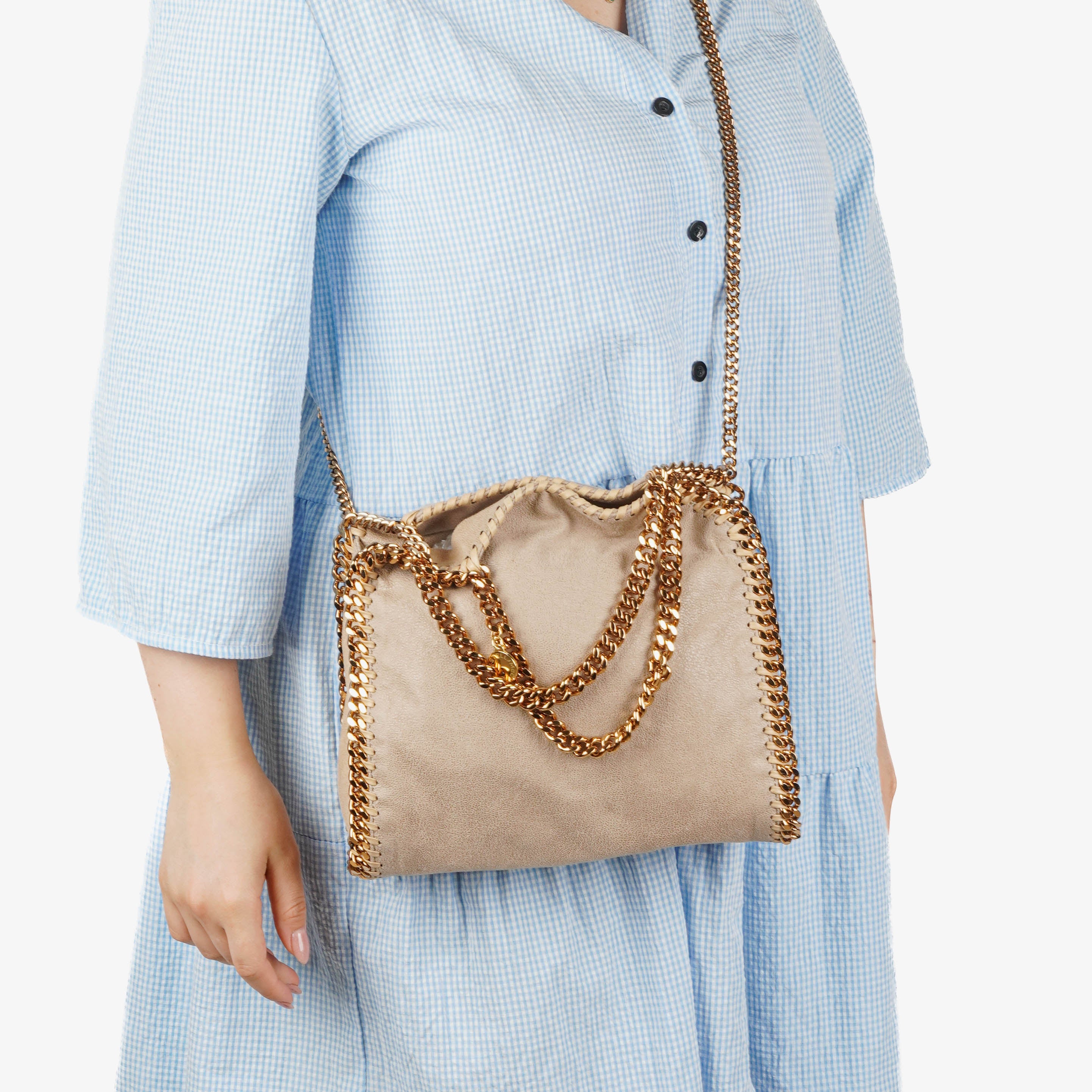 Stella McCartney Falabella Beige Tote Vegan Shaggy Deer