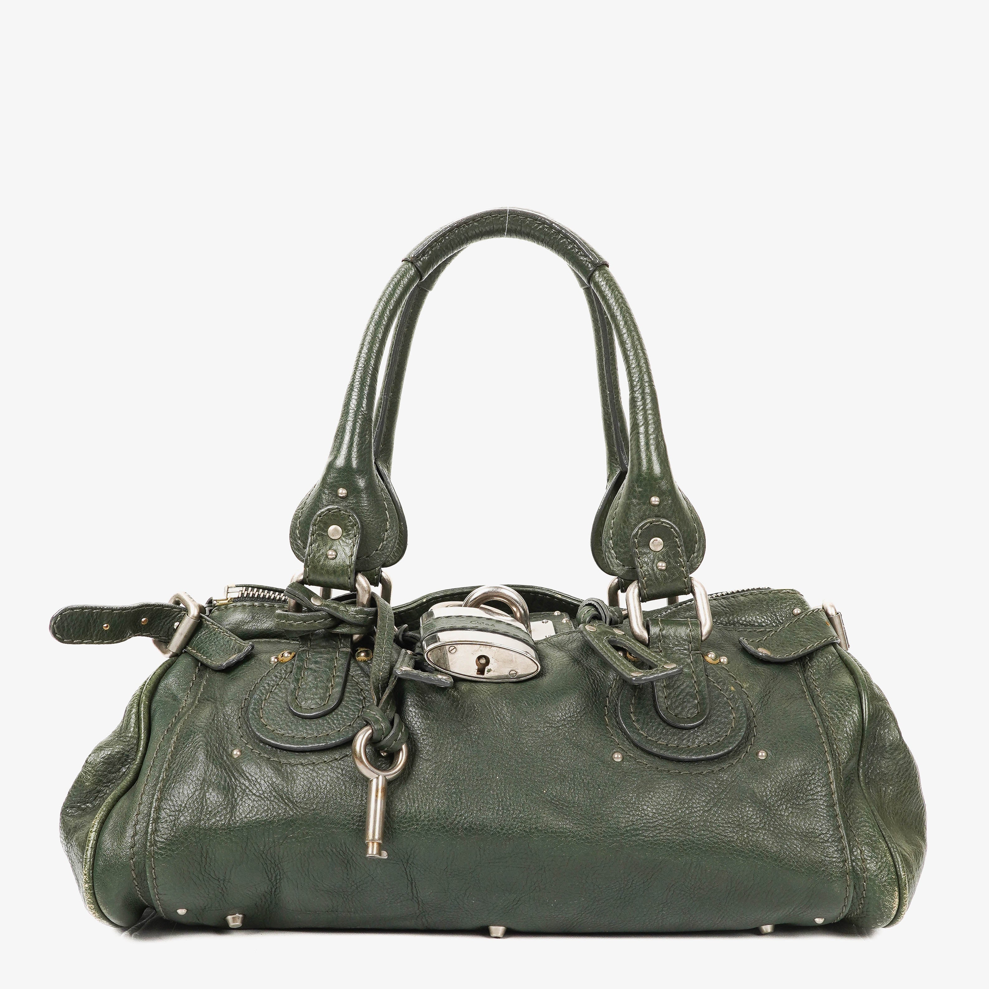 Chloe Paddington Green Leather Satchel Bag