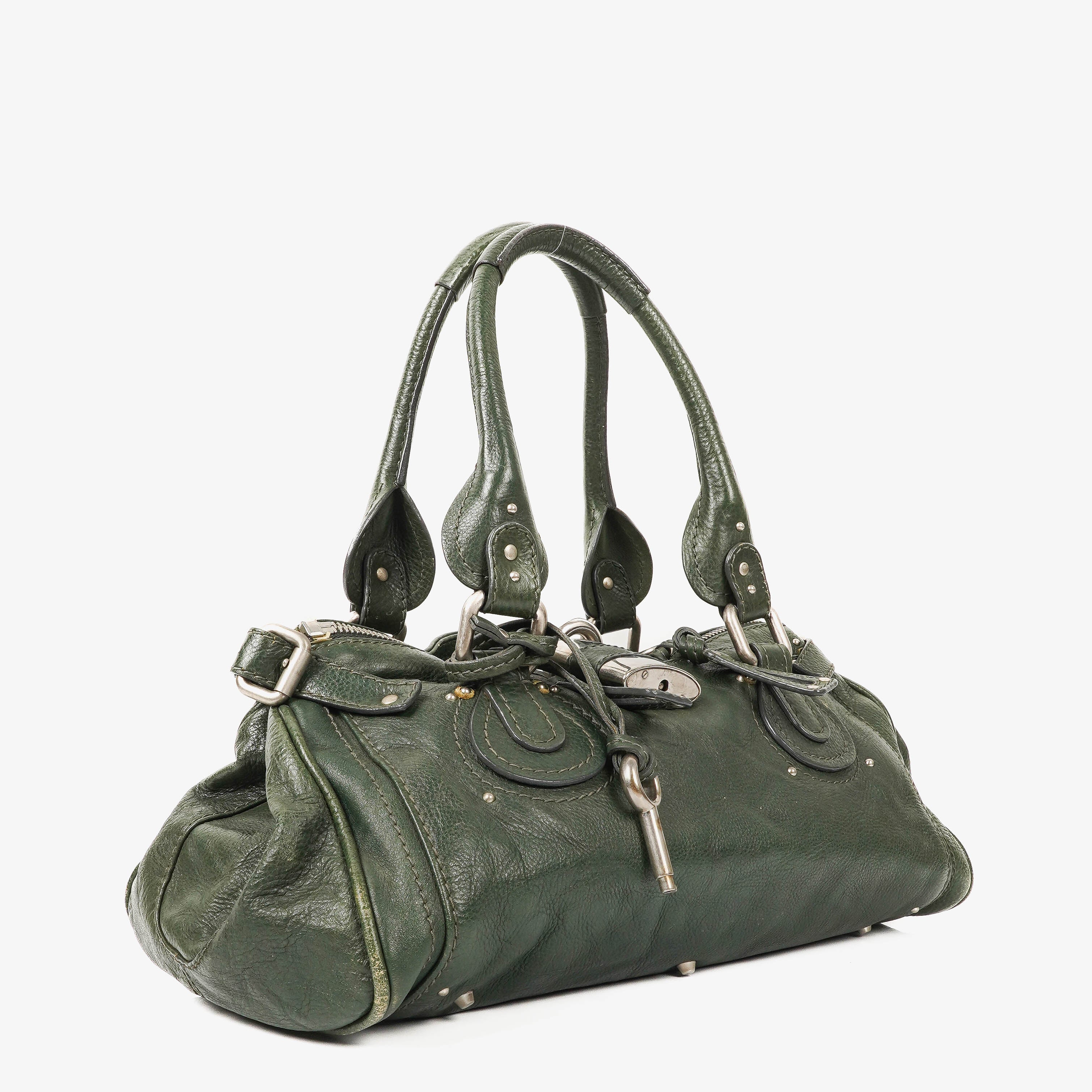 Chloe Paddington Green Leather Satchel Bag