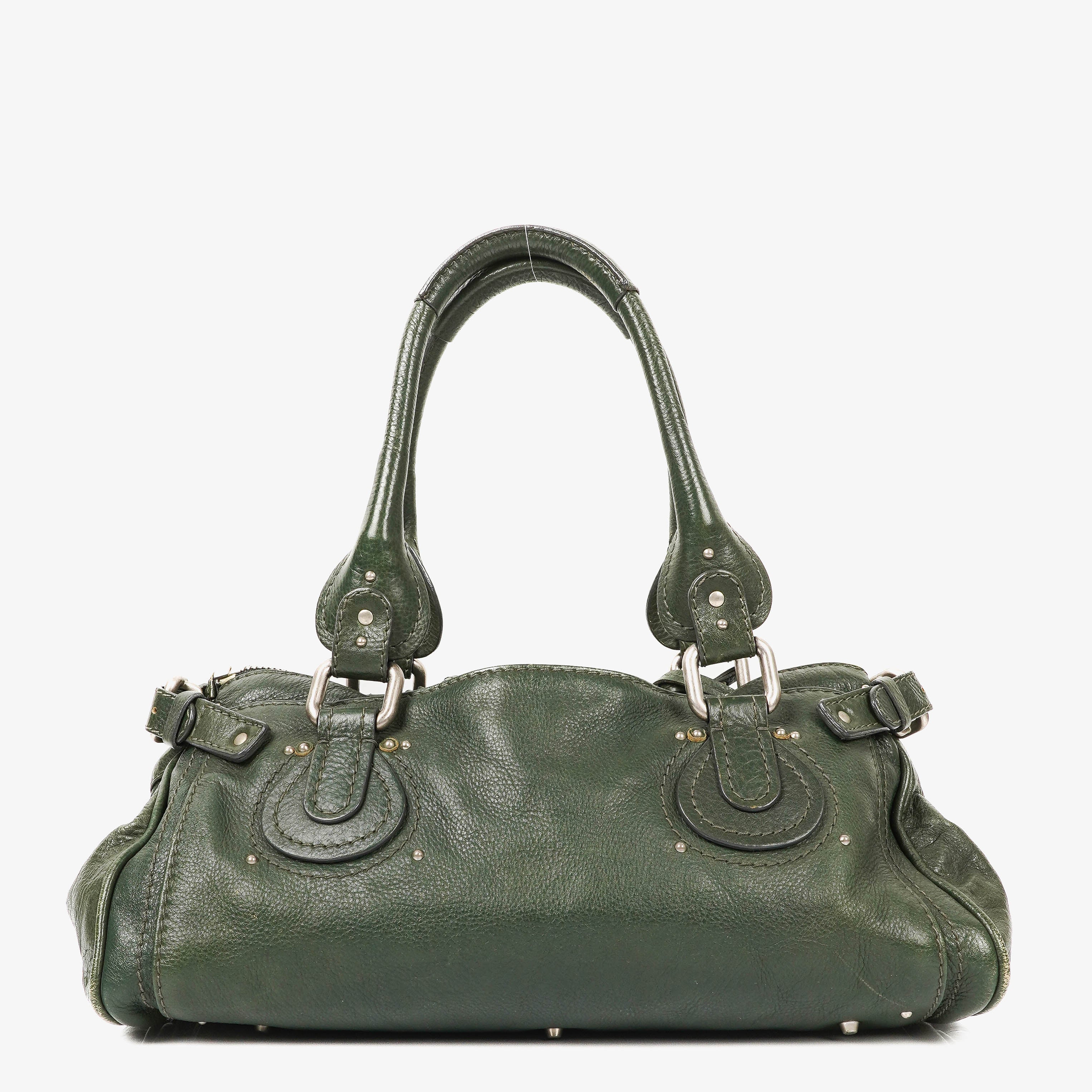 Chloe Paddington Green Leather Satchel Bag