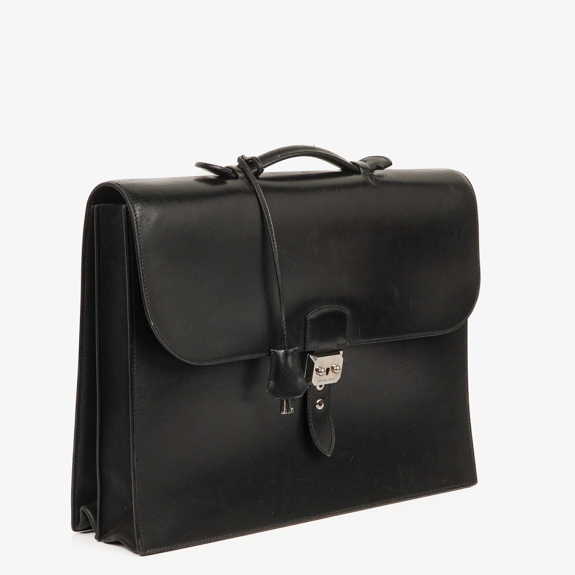 Hermès Sac à Dépêches 41 Black Leather Briefcase