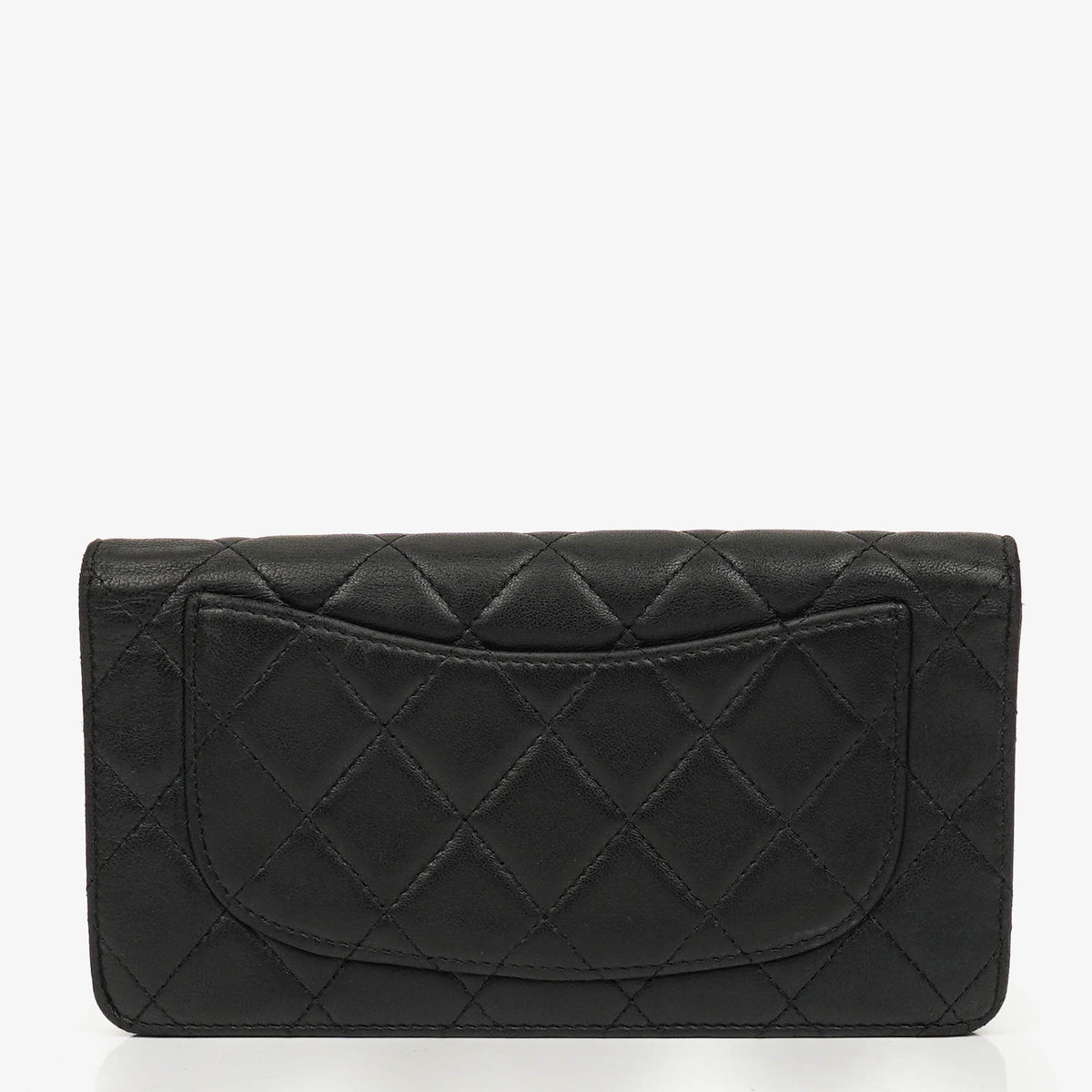 Chanel Black Lambskin Quilted Yen Wallet 