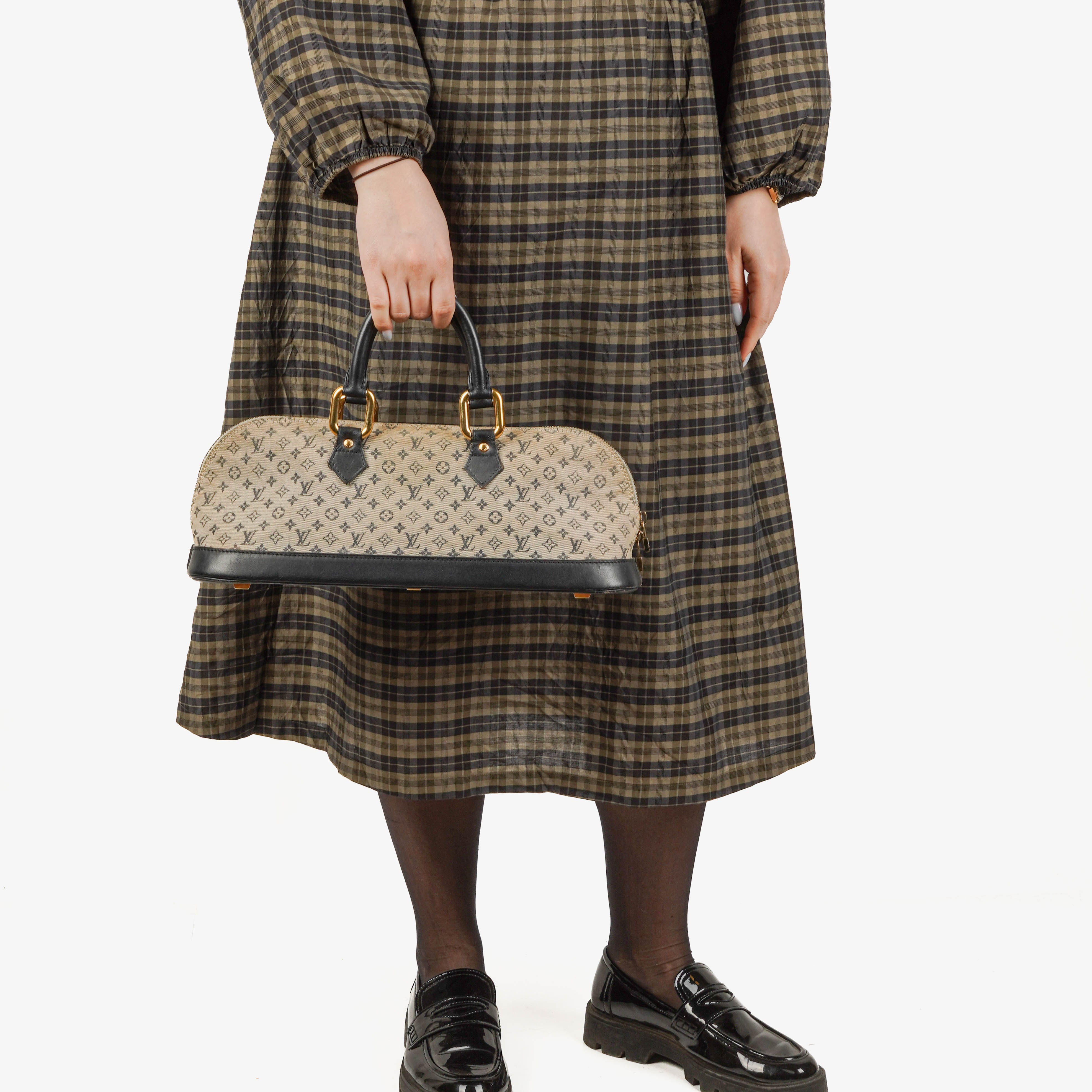 Sac à main Louis Vuitton Mini Alma Long en Monogram bleu