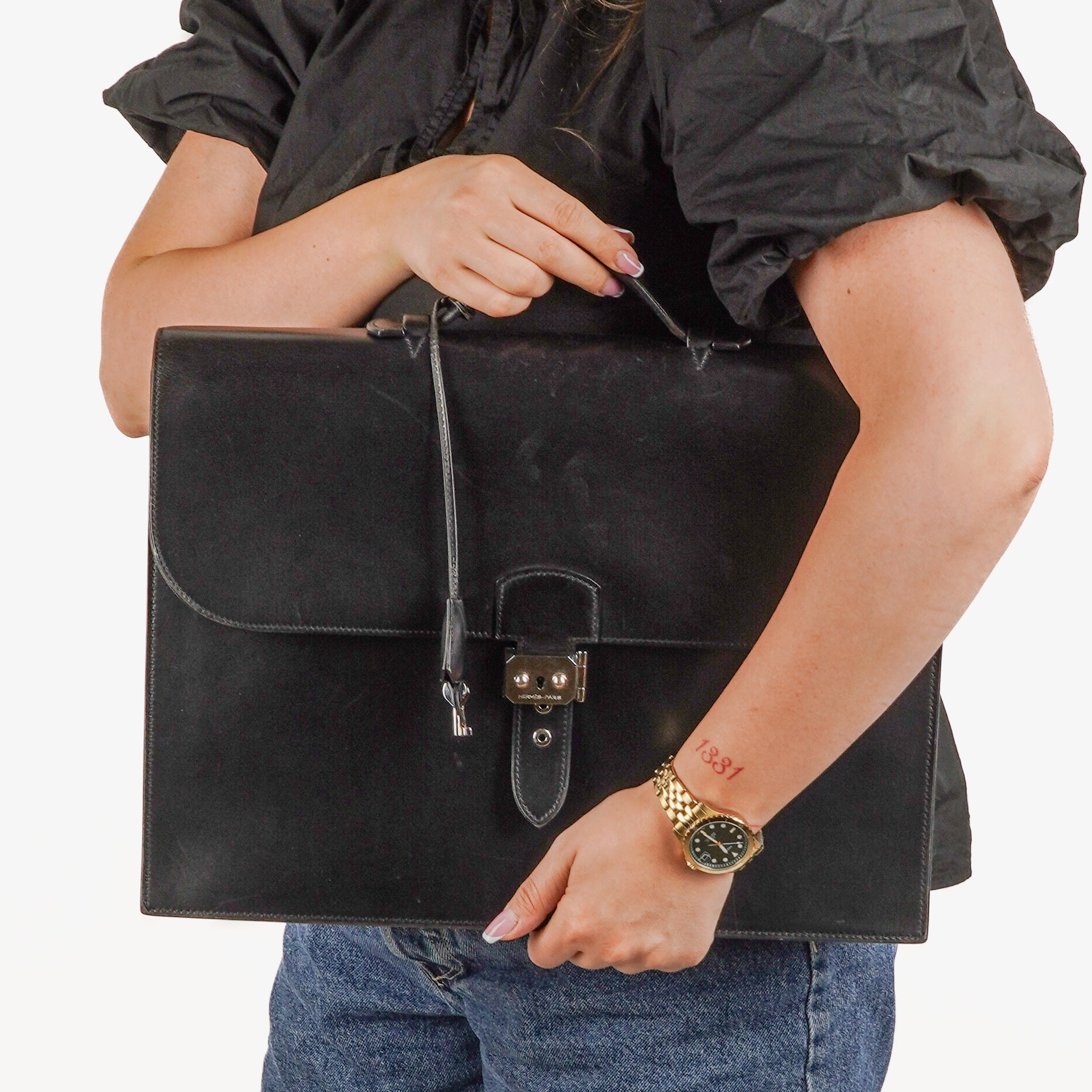 Hermès Sac à Dépêches 41 Black Leather Briefcase