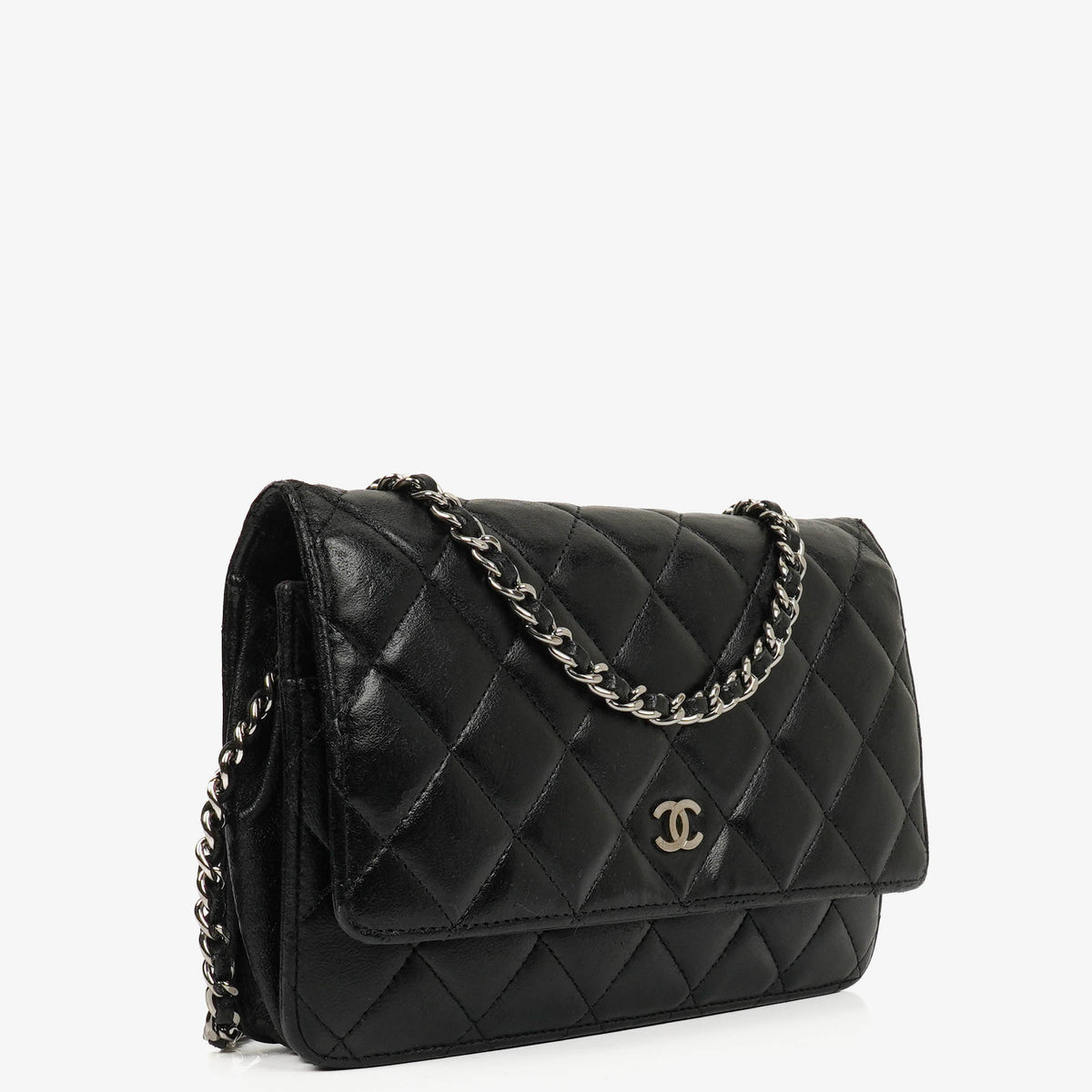 Chanel Black Leather Wallet on Chain WOC