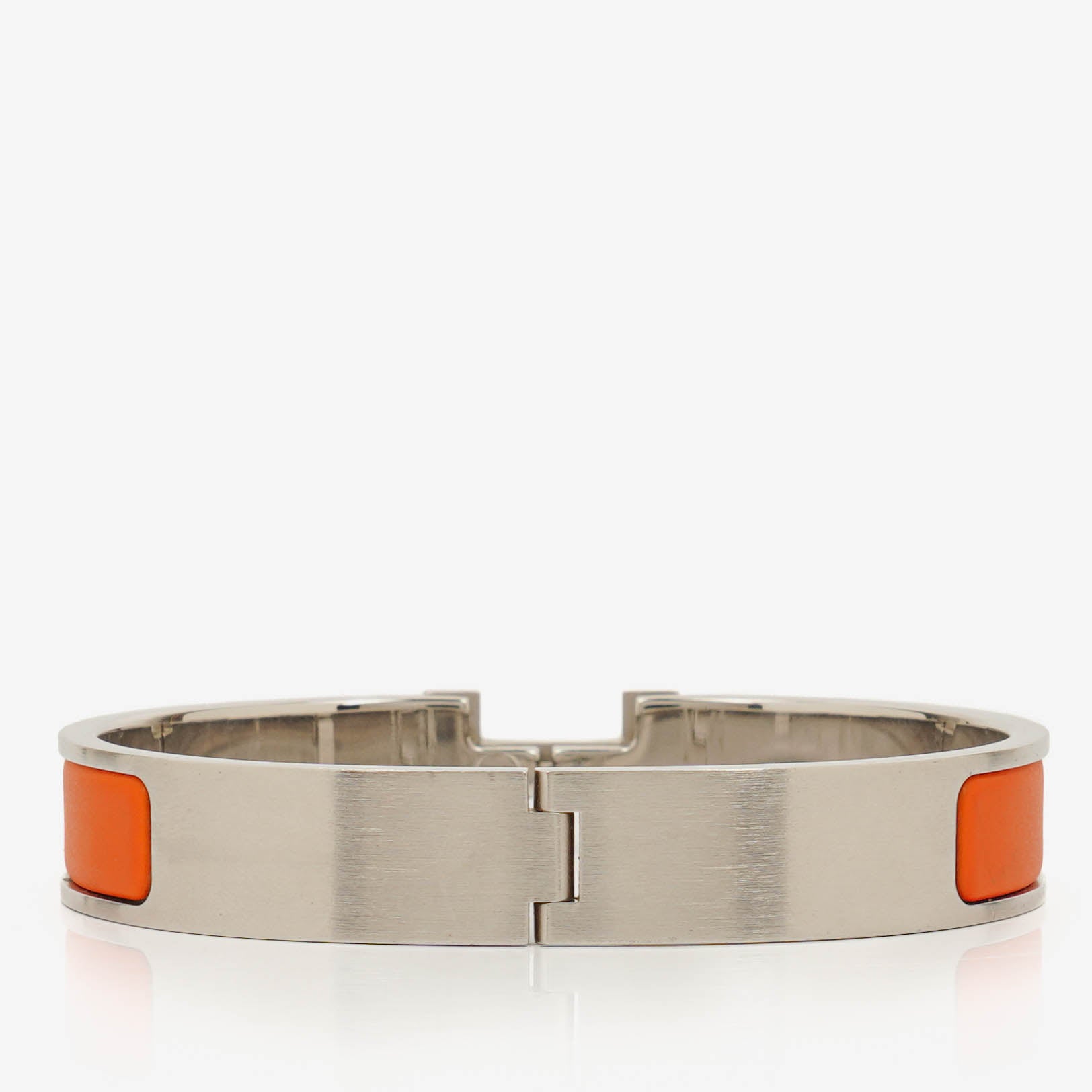 Hermes Orange Enamel Clic H Bracelet