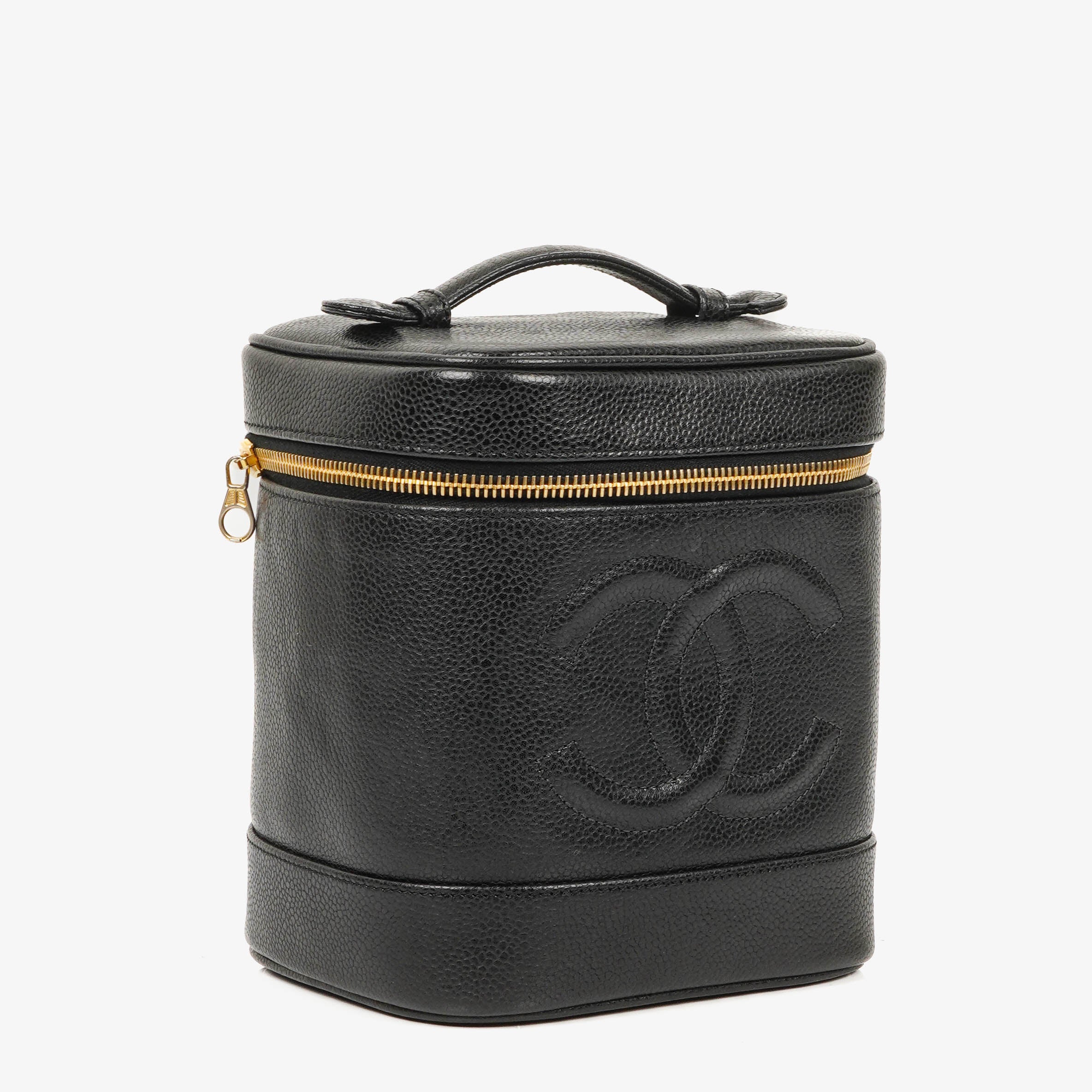 Chanel Black Leather Vanity Case