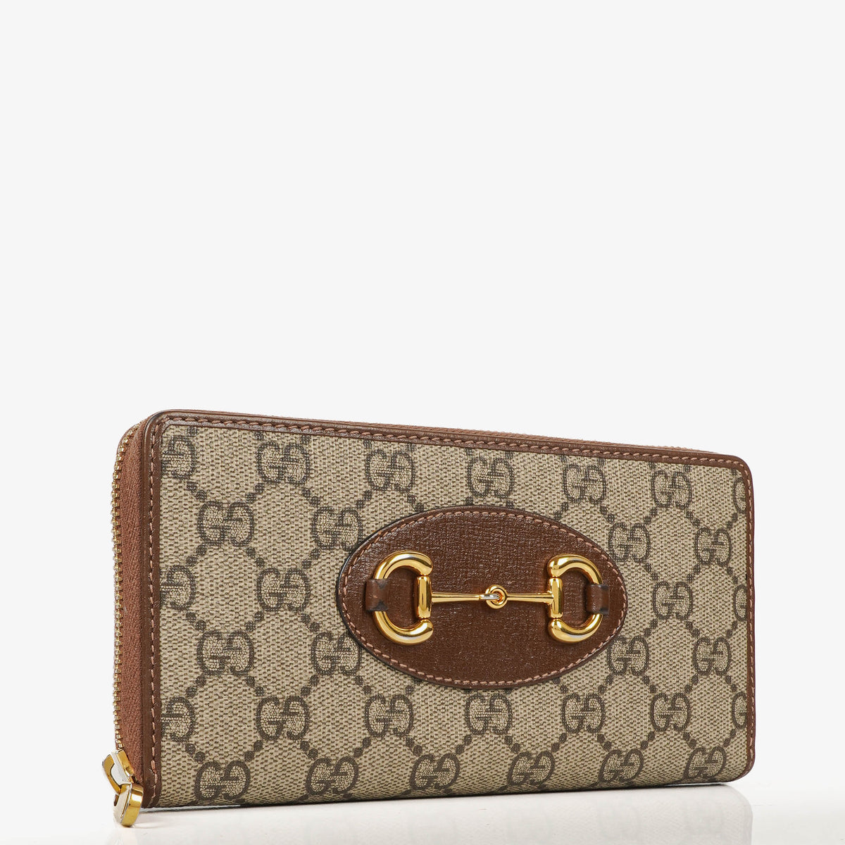 Gucci Horsebit 1955 GG Supreme Monogram Azalea Calfskin Zip Around Wallet