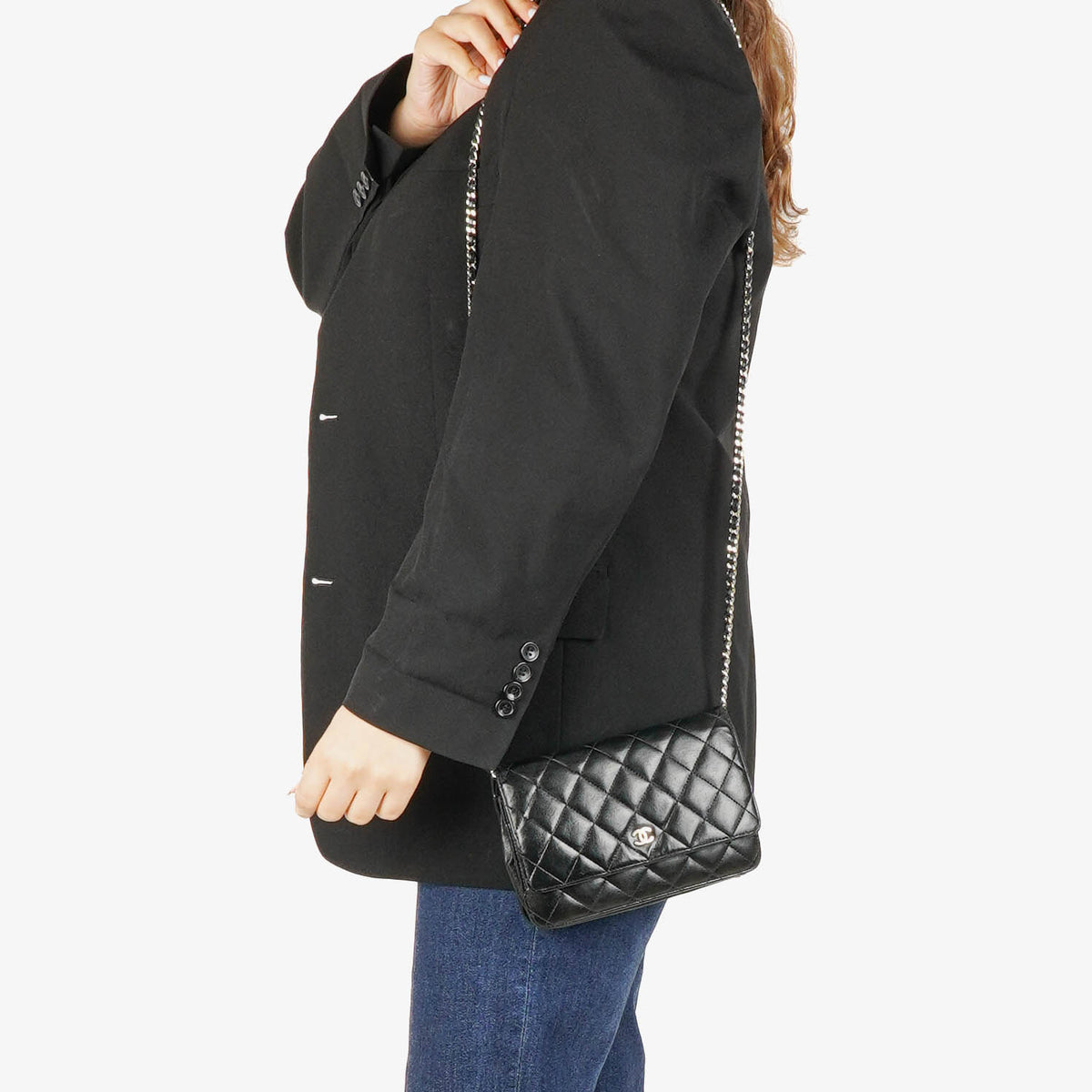 Chanel Black Leather Wallet on Chain WOC