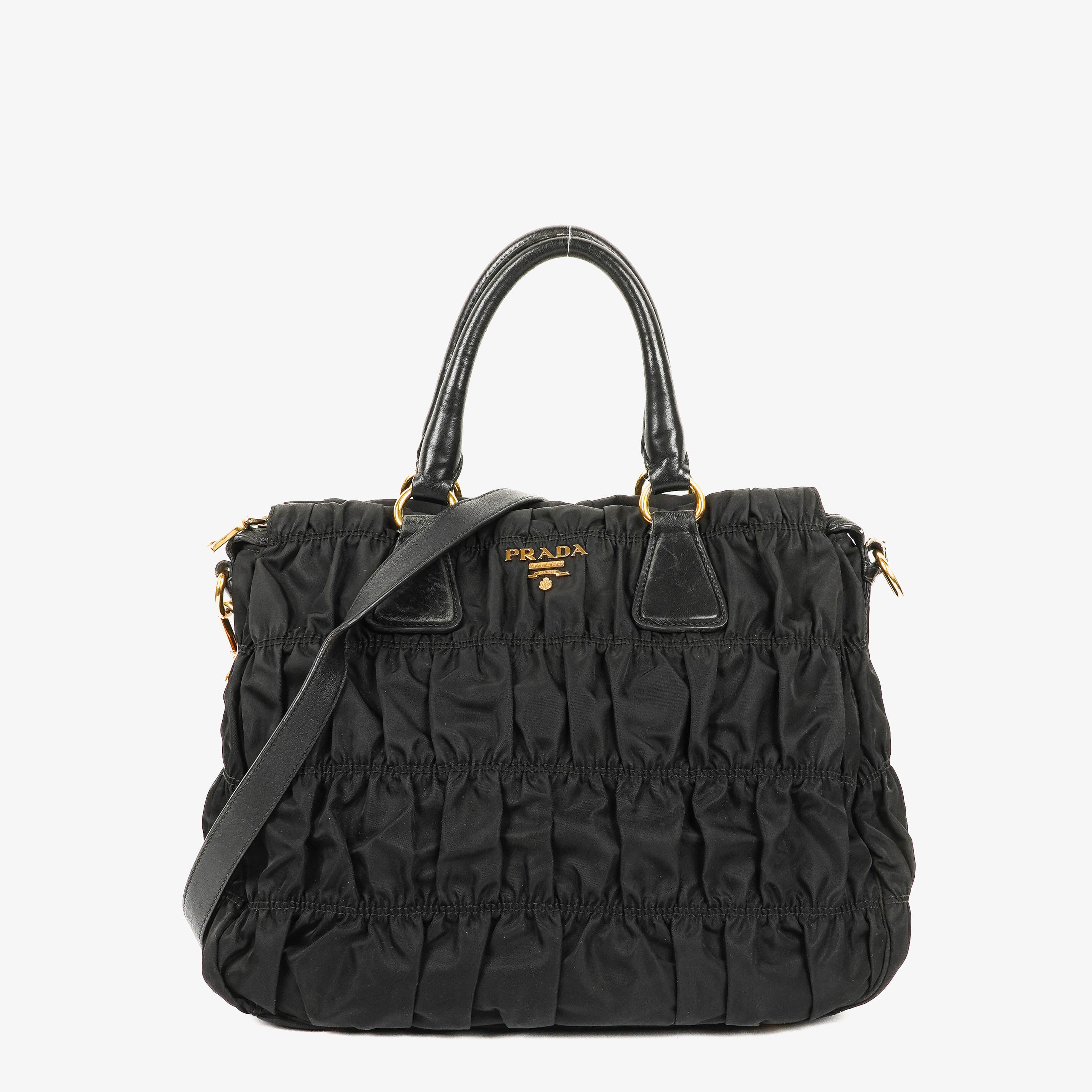 Prada Schwarze Tessuto Gaufre Nylon Tasche