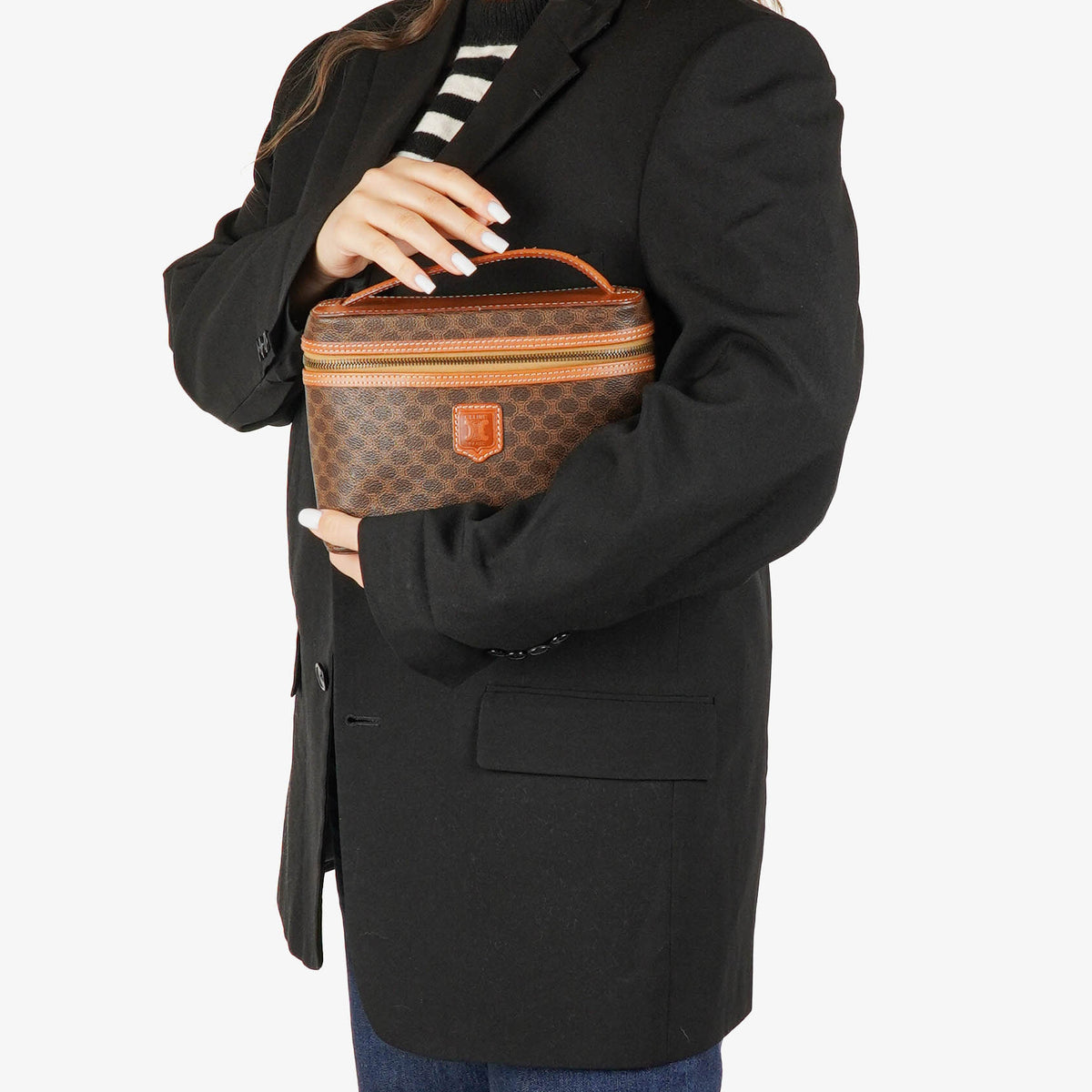 Celine Brown Macadam Vanity Handbag