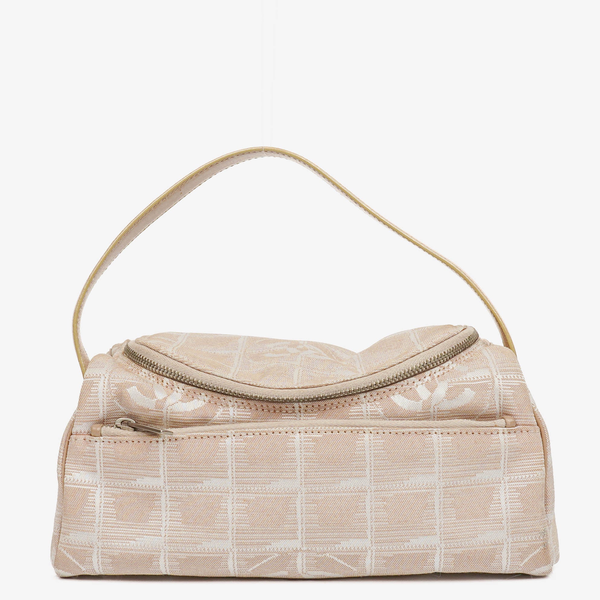 Chanel Beige Nylon CC Logo Travel Line Canvas Vanity Bag