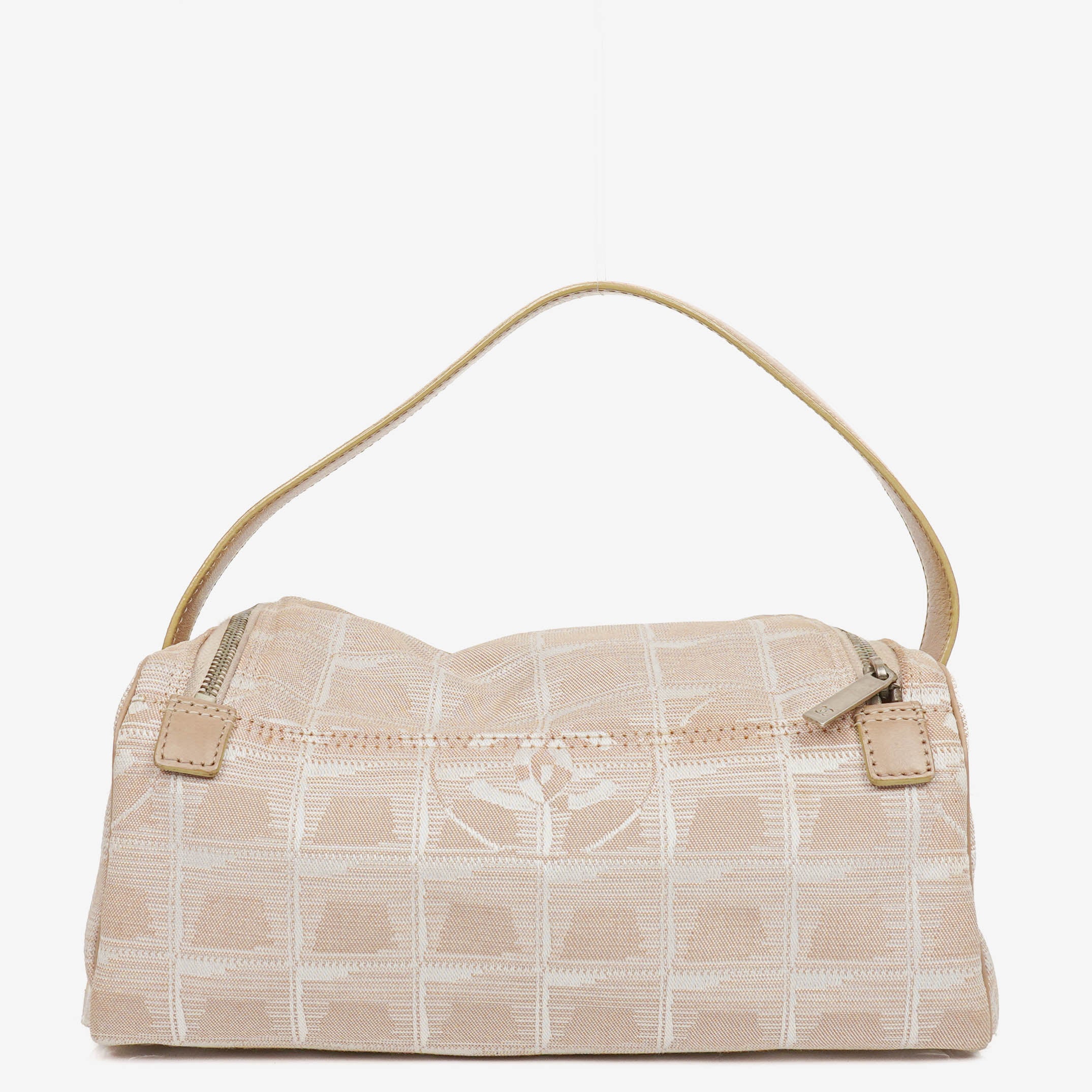 Chanel Beige Nylon CC Logo Travel Line Canvas Vanity Bag