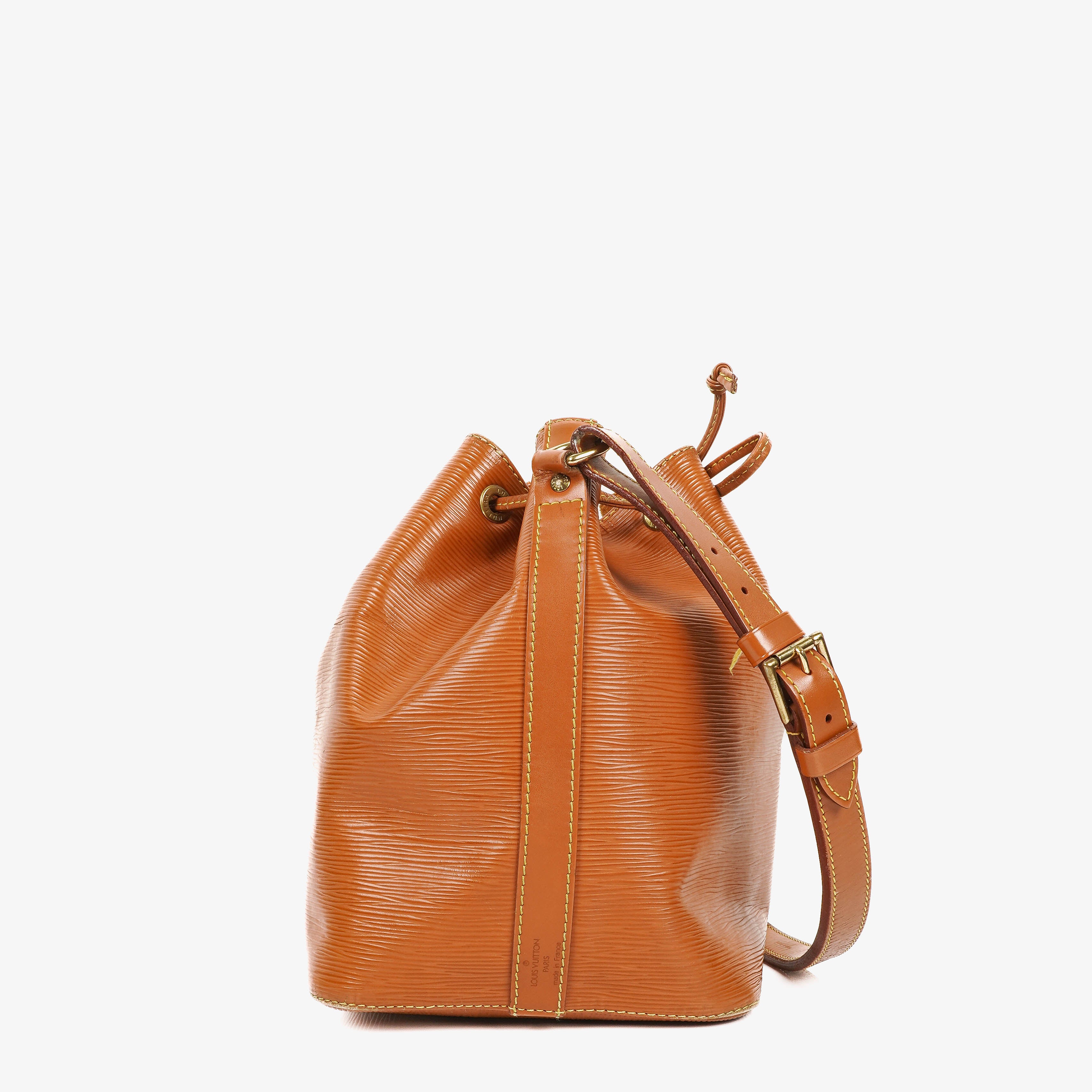 Sac bandoulière Louis Vuitton Petit Noe en cuir EPI marron