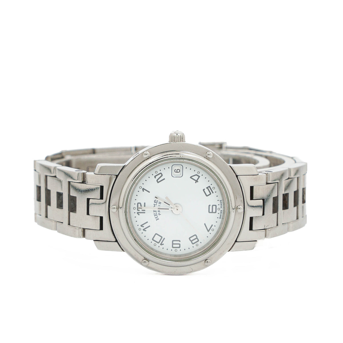 Hermes Clipper Quartz Watch Stainless Steel