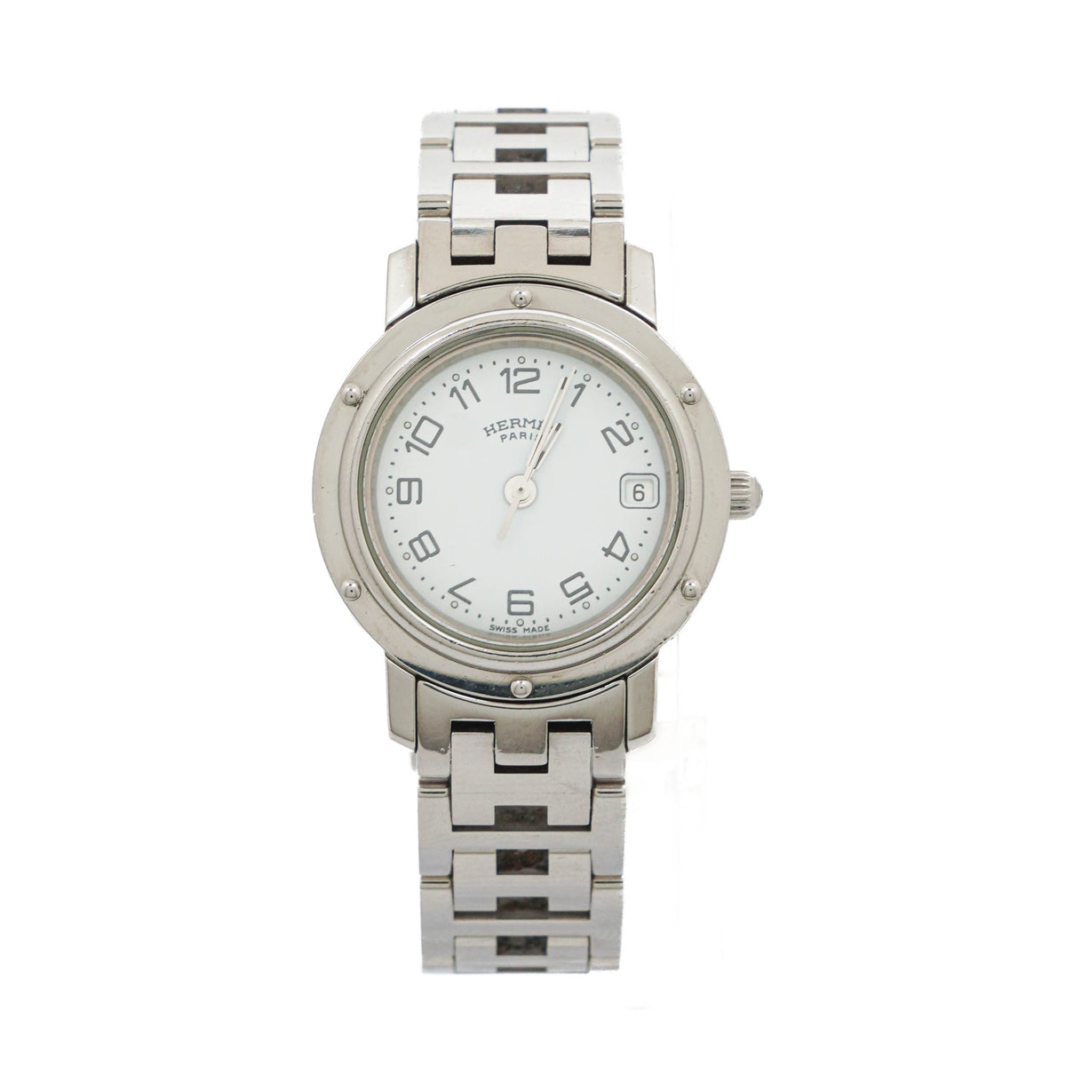 Hermes Clipper Quartz Watch Stainless Steel