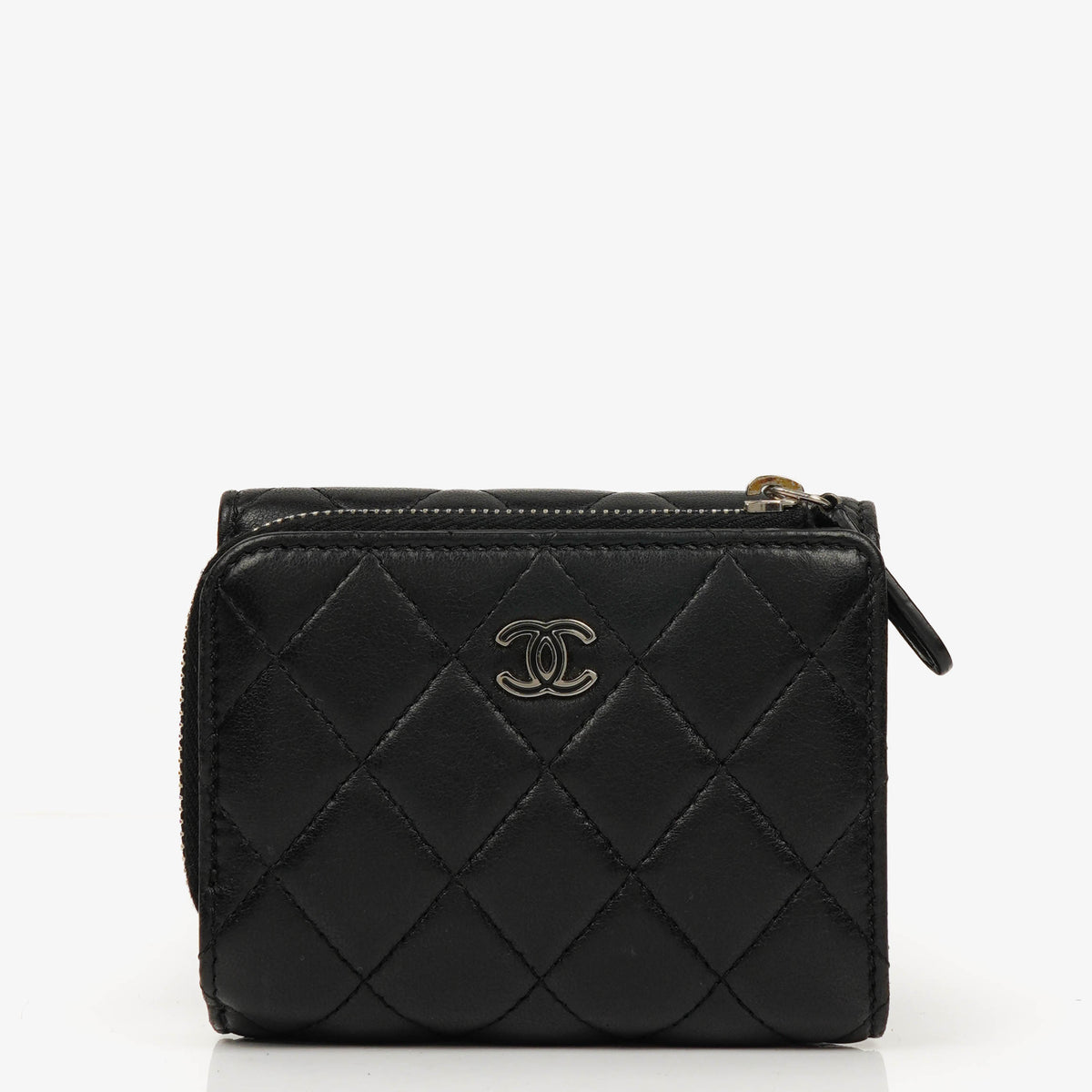 Chanel Black Lambskin Quilted Wallet