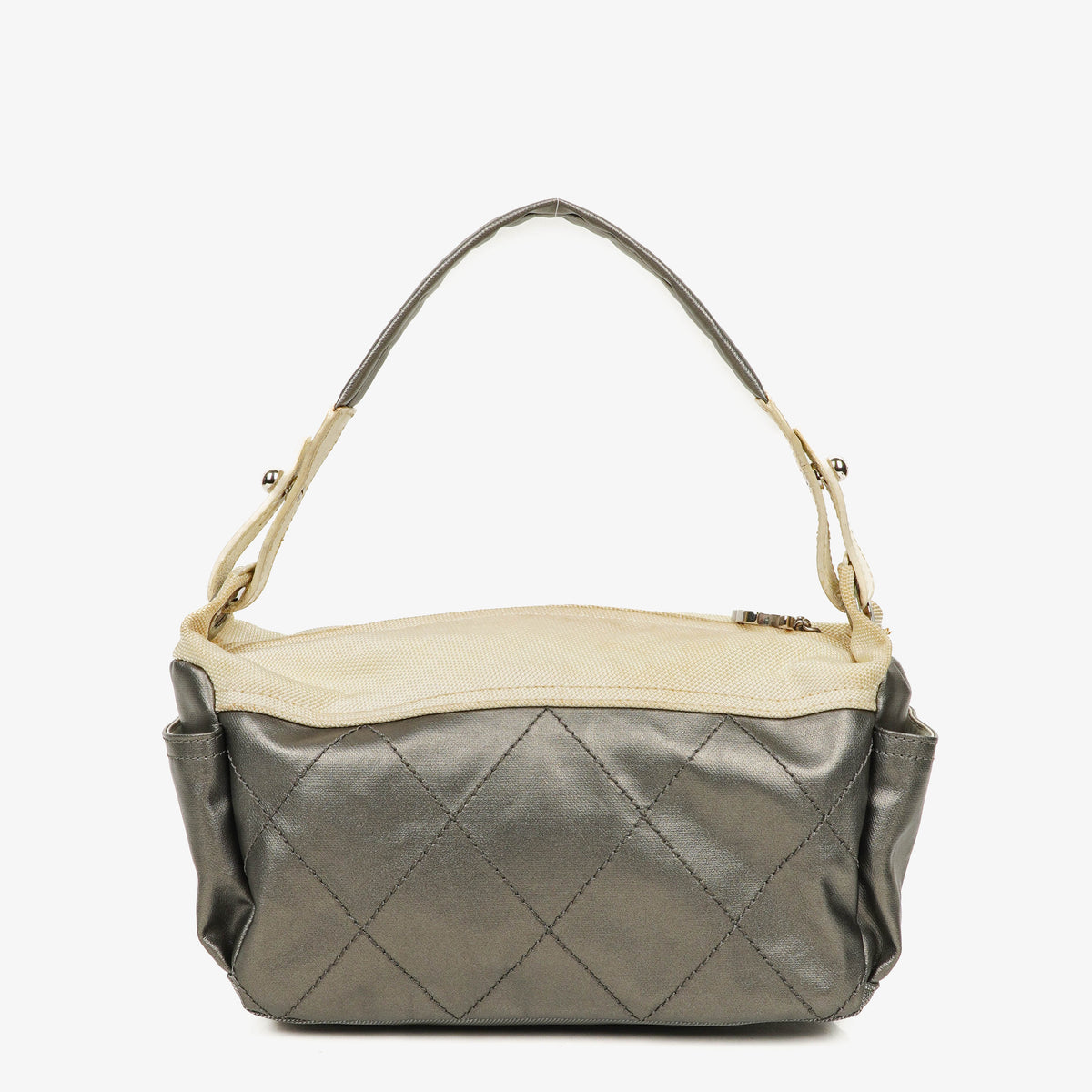 Chanel Paris-Biarritz Silver and Cream Hobo Bag
