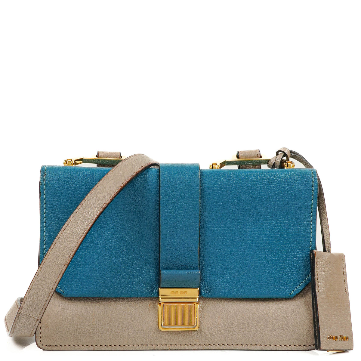 Miu Miu Madras Goatskin Multicolor Crossbody Bag